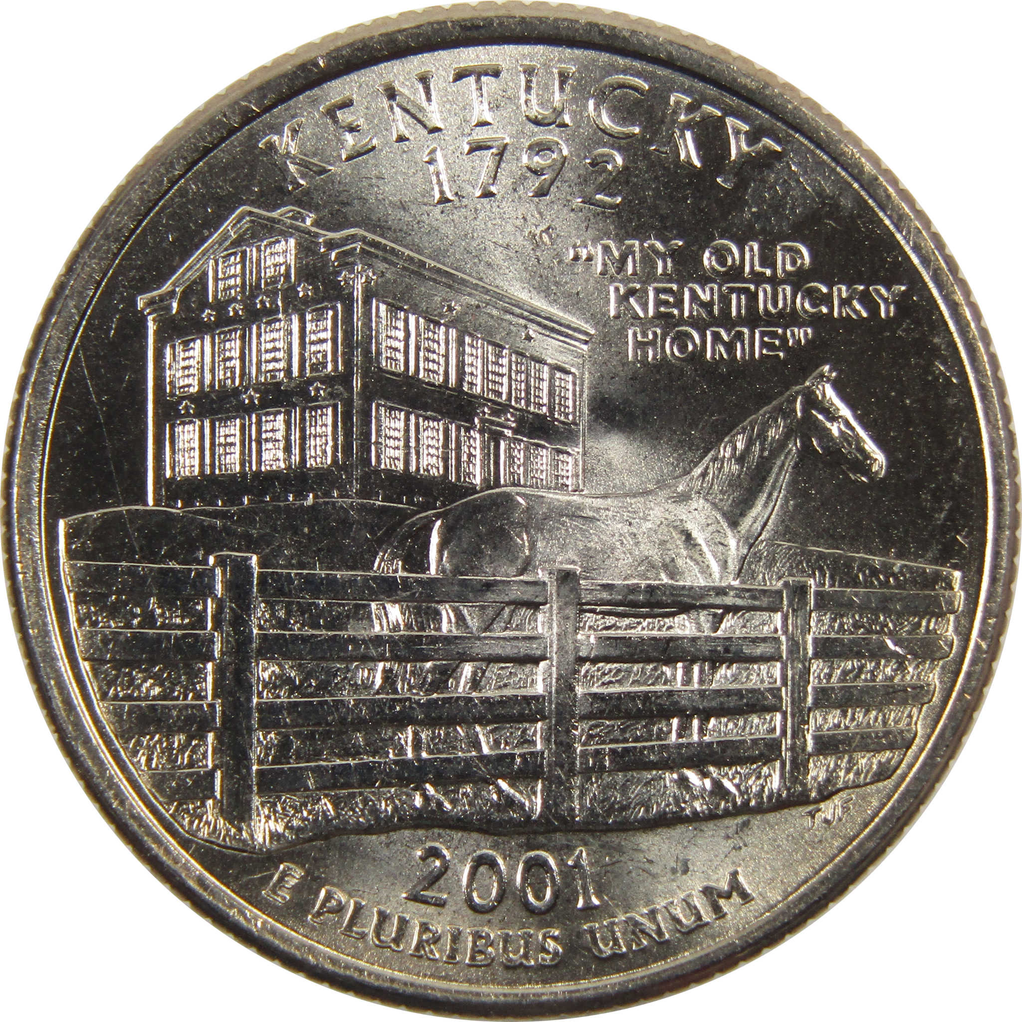 2001 D Kentucky State Quarter BU Uncirculated Clad 25c Coin