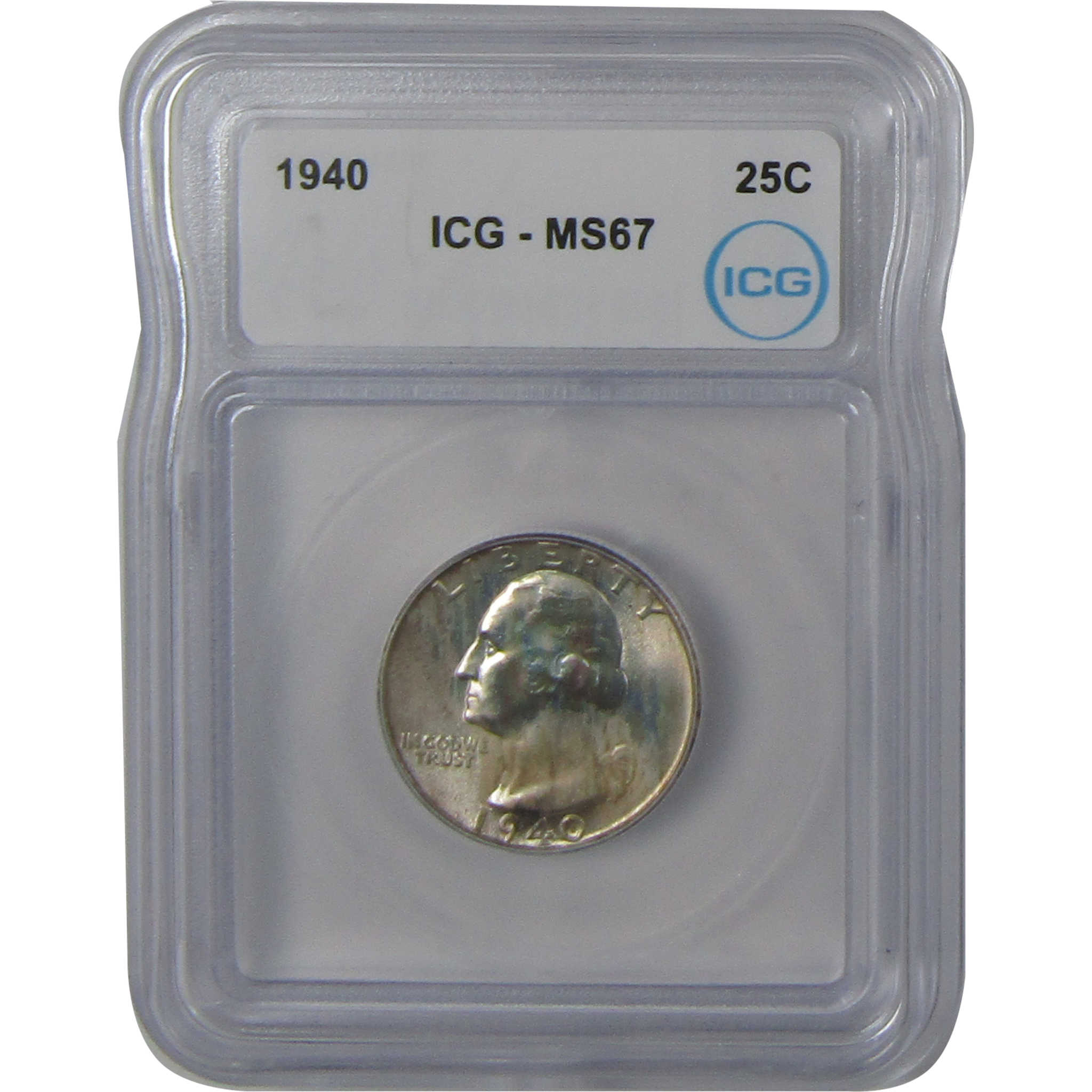 1940 Washington Quarter MS 67 ICG Silver Uncirculated Toned SKU:I23548