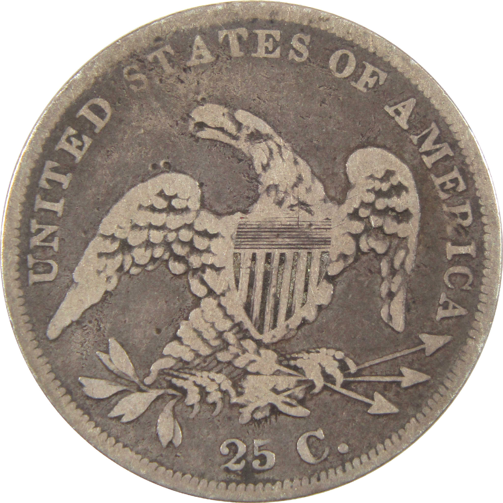 1836 Capped Bust Quarter G Good Silver 25c Coin SKU:I11536