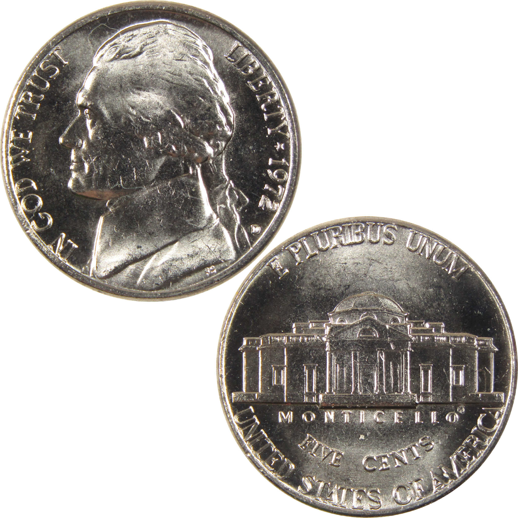 1972 D Jefferson Nickel Uncirculated 5c Coin
