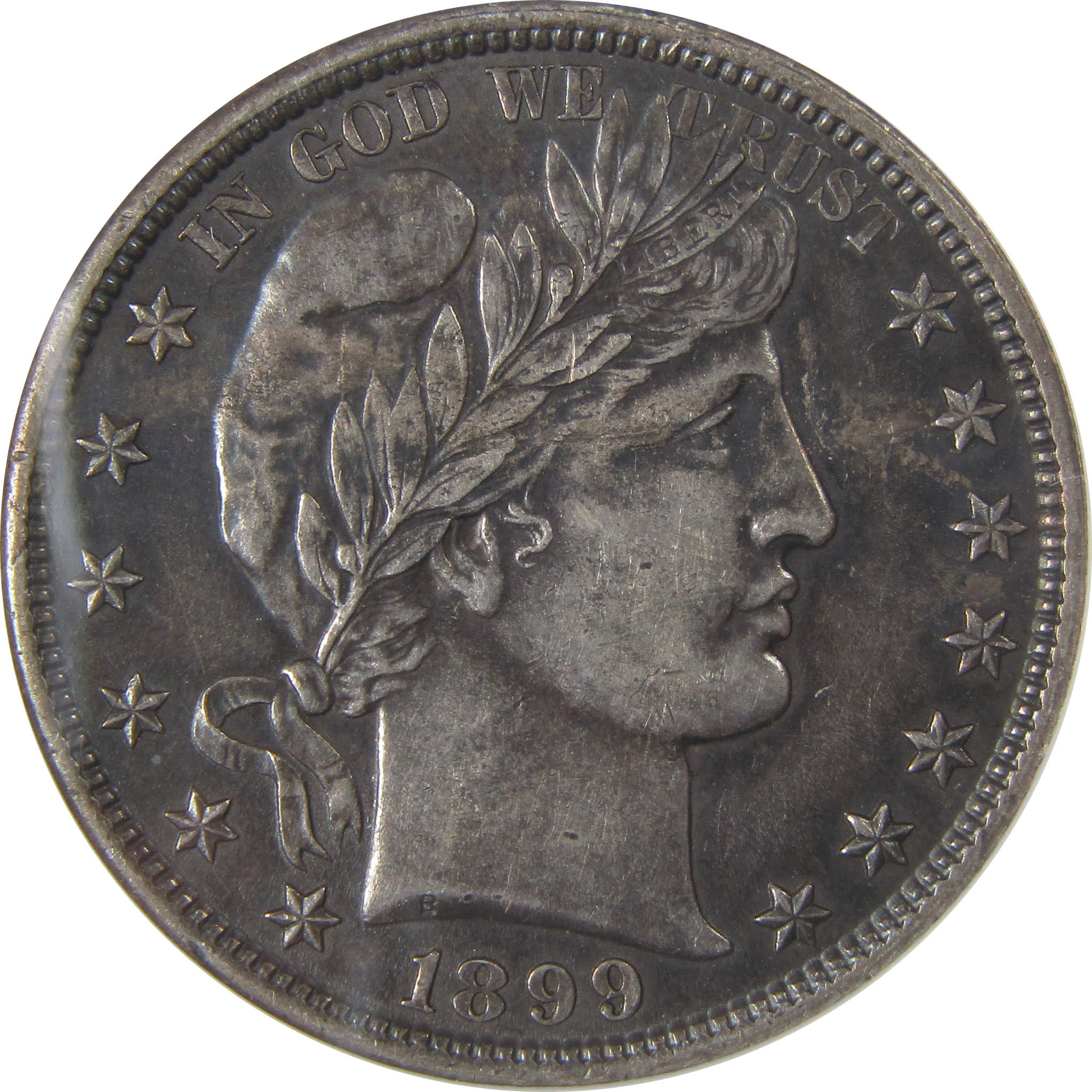 1899 Barber Half Dollar AU 55 Details ANACS Silver 50c Coin SKU:I23341