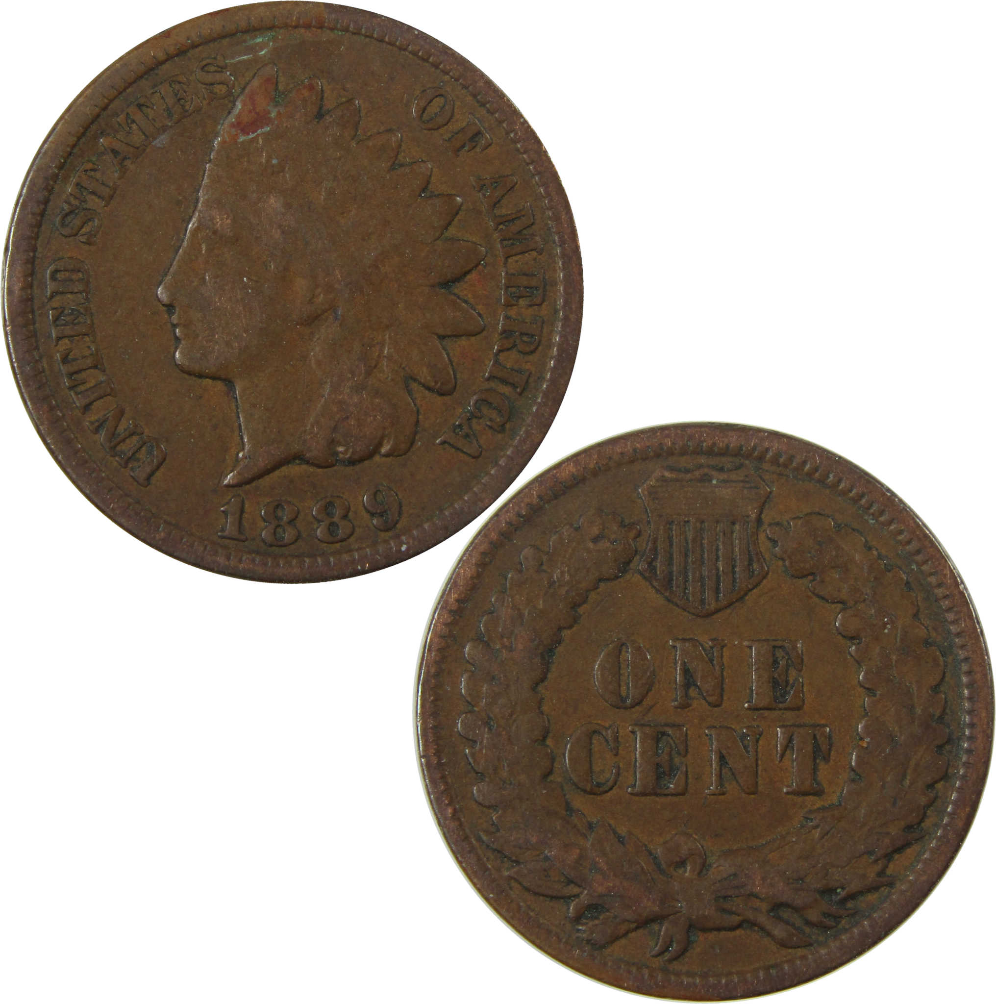 1889 Indian Head Cent VG Very Good Penny 1c Coin SKU:I26943