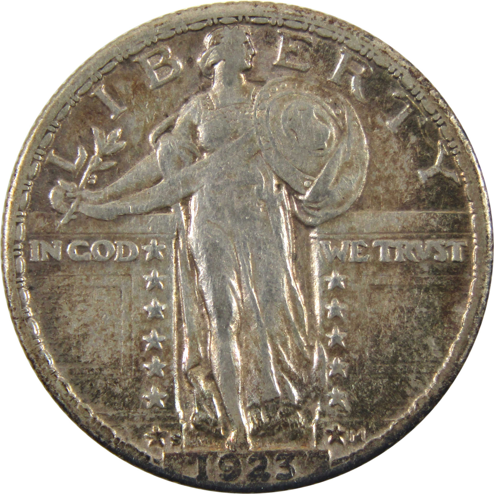 1923 S Standing Liberty Quarter XF/AU 90% Silver 25c SKU:I10250