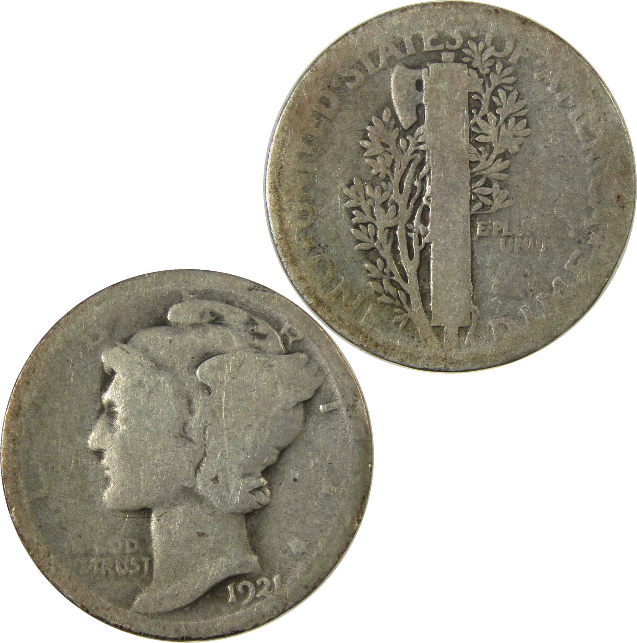 1921 Mercury Silver Dime G Good Details 10c Coin SKU:I28238