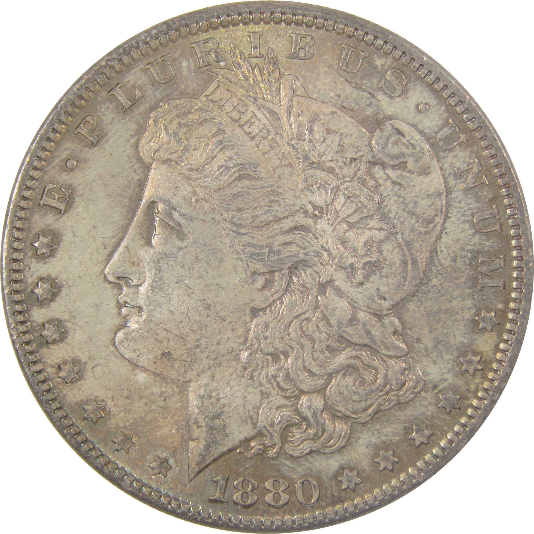 1880 Morgan Silver Dollar Uncirculated Mint State Toned SKU:I24306