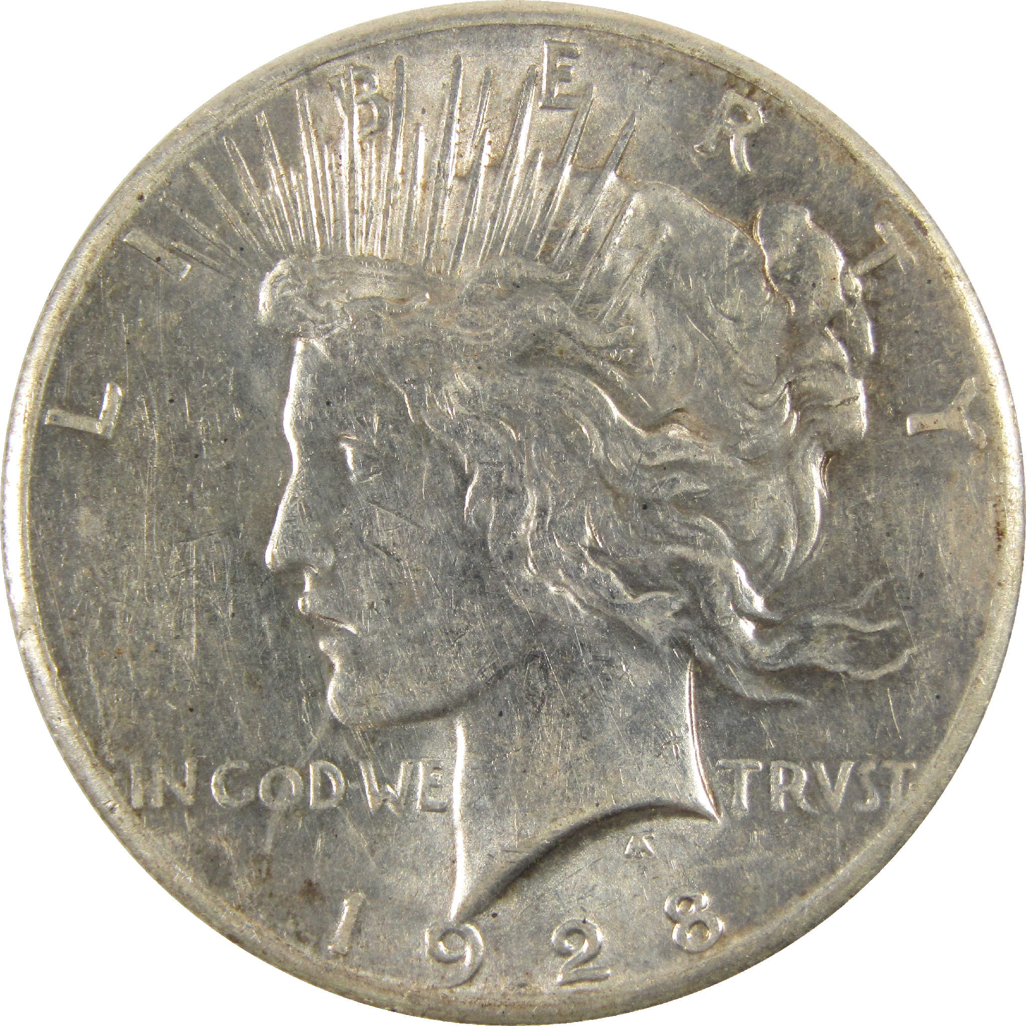 1928 Peace Dollar AU About Uncirculated Silver $1 Coin SKU:CPC6268