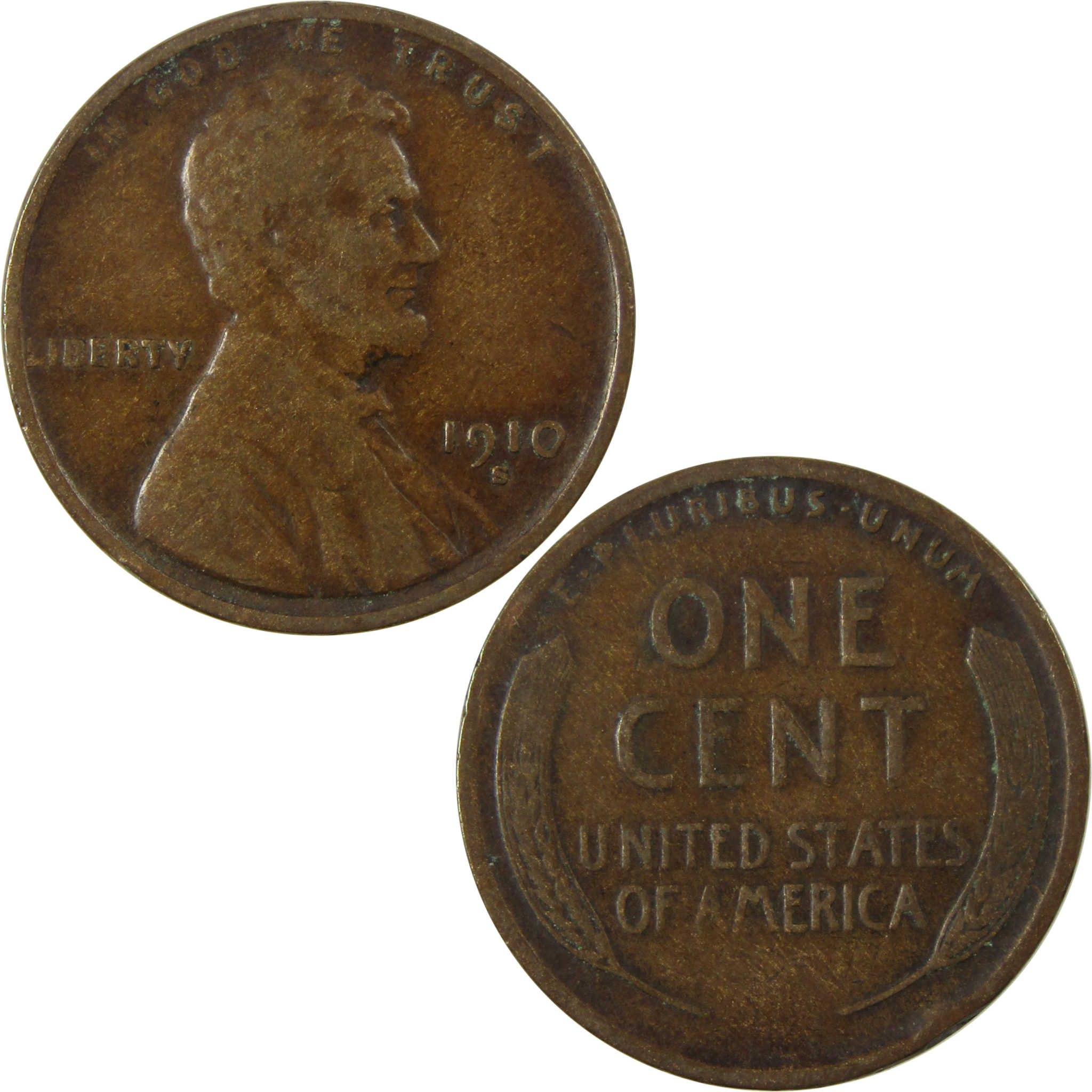 1910 S Lincoln Wheat Cent VF Very Fine Penny 1c Coin SKU:I25269