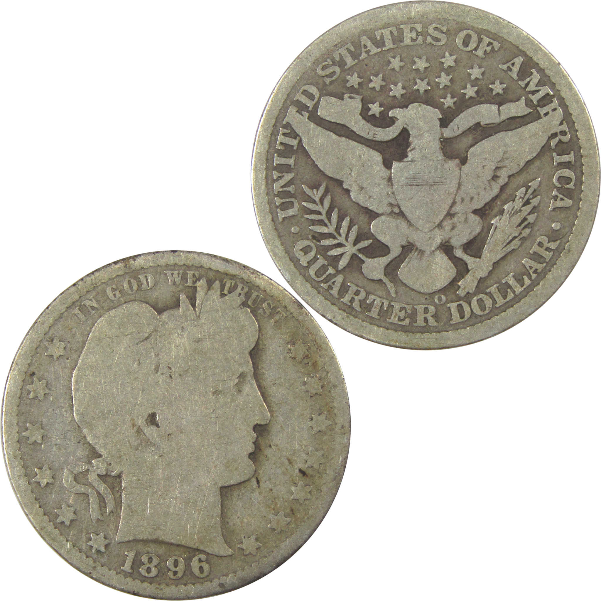 1896 O Barber Quarter G Good Silver 25c Coin SKU:I21862