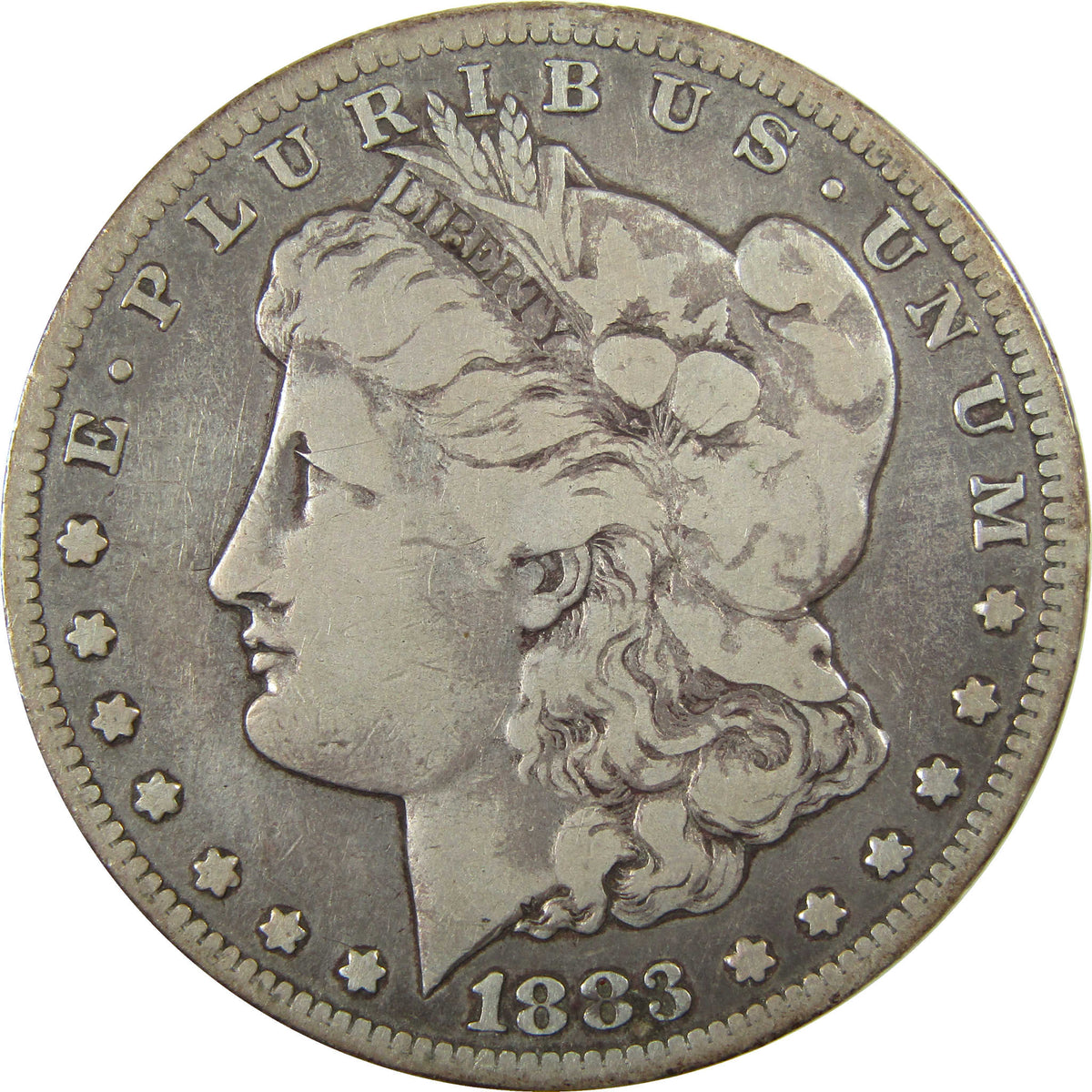 1883 CC Morgan Silver Dollar F Fine Details $1 Coin SKU:CP1716