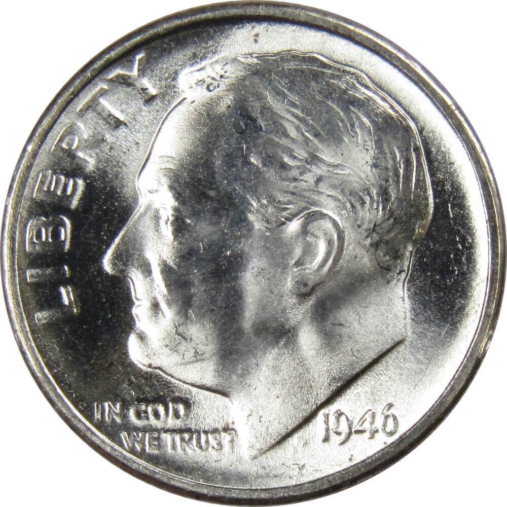 1946 S Roosevelt Silver Dime Uncirculated Mint State 10c Coin