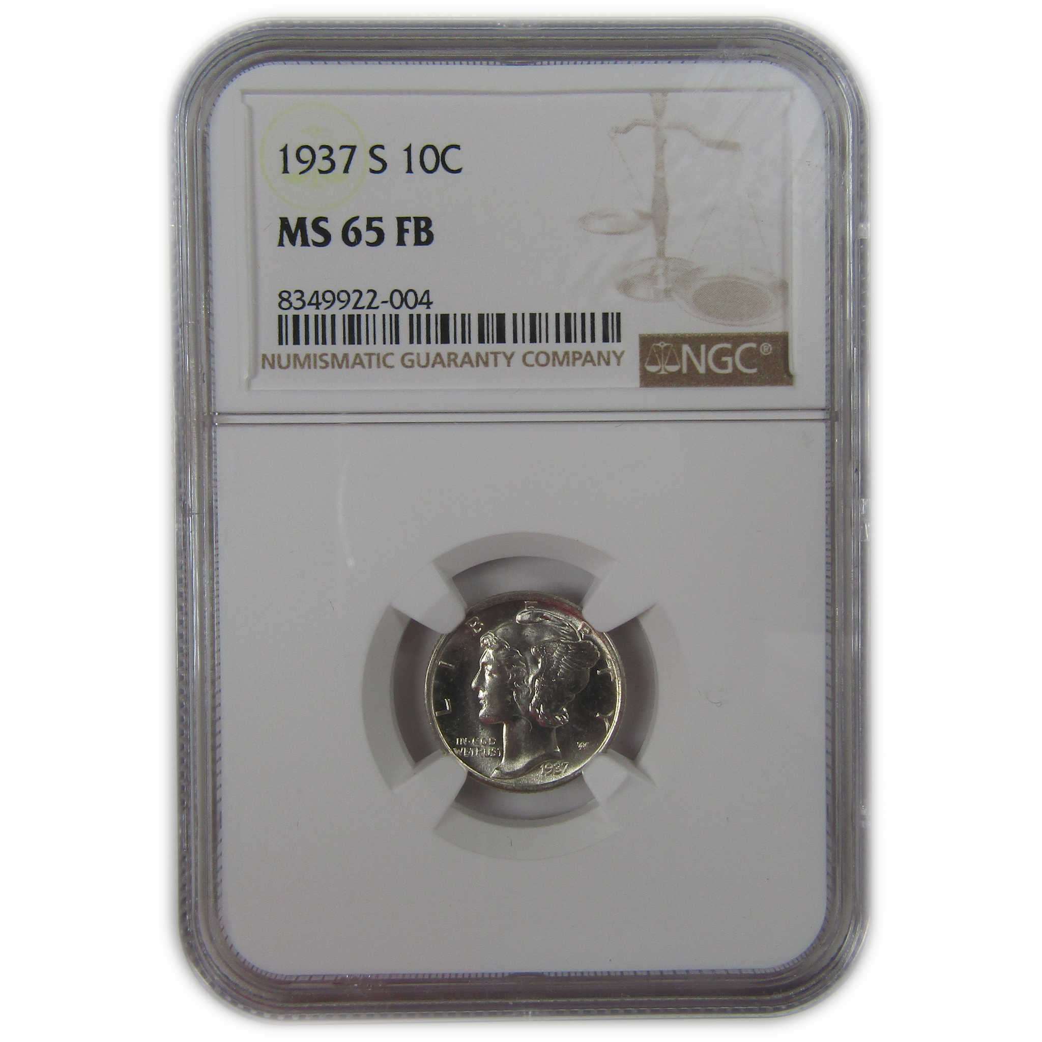 1937 S Mercury Dime MS 65 FB NGC Silver Uncirculated SKU:I23216
