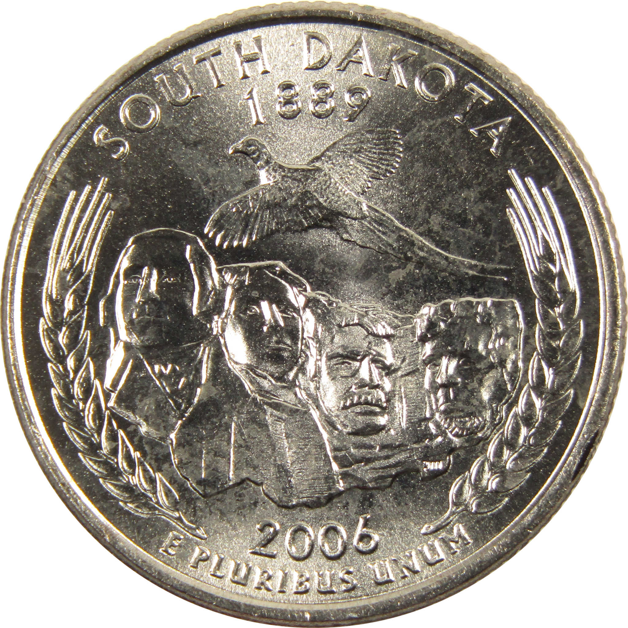 2006 D South Dakota State Quarter BU Uncirculated Clad 25c Coin