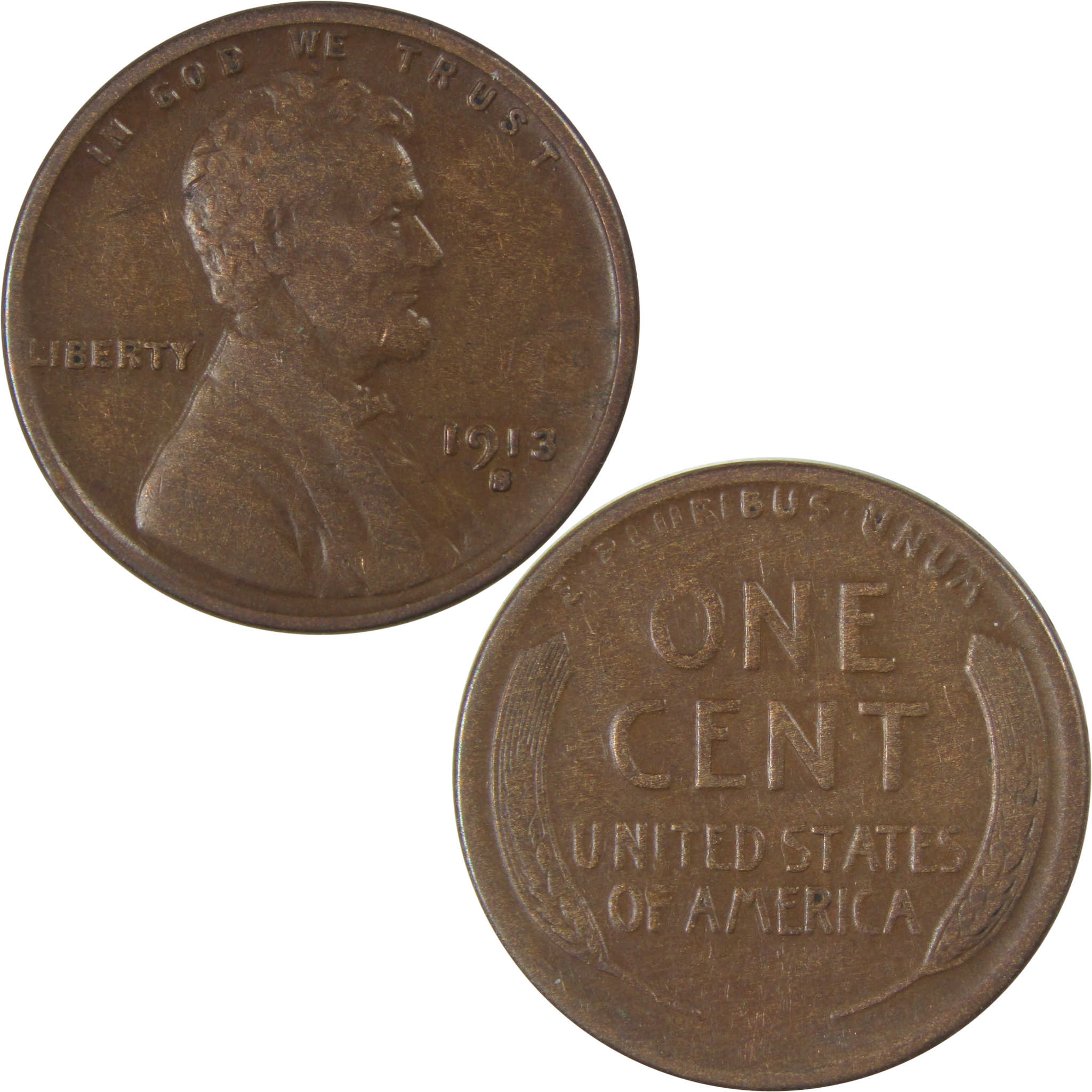 1913 S Lincoln Wheat Cent VF Very Fine Penny 1c Coin SKU:I23865