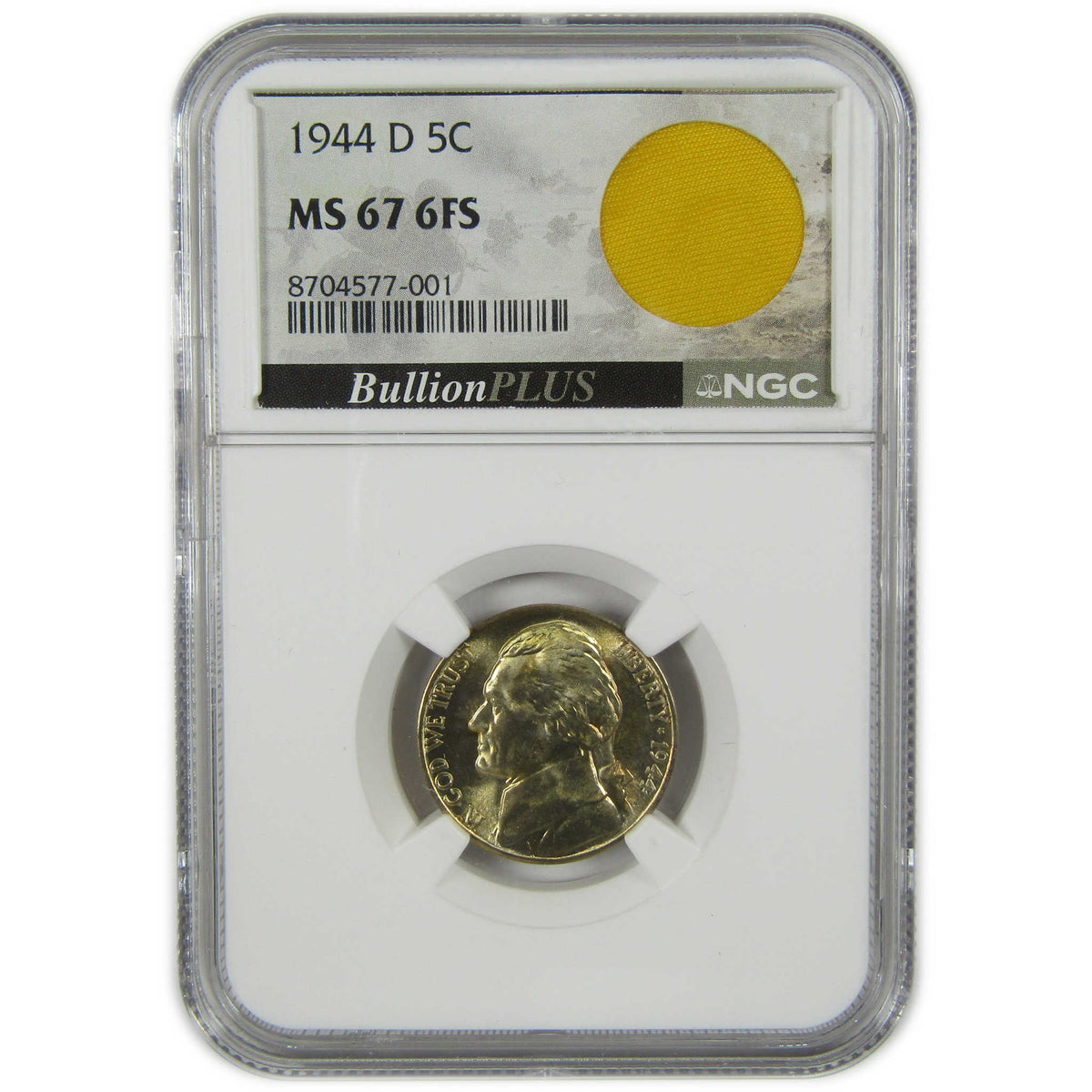 1944 D Jefferson Wartime Silver Nickel MS 67 6FS NGC Coin SKU:I28719