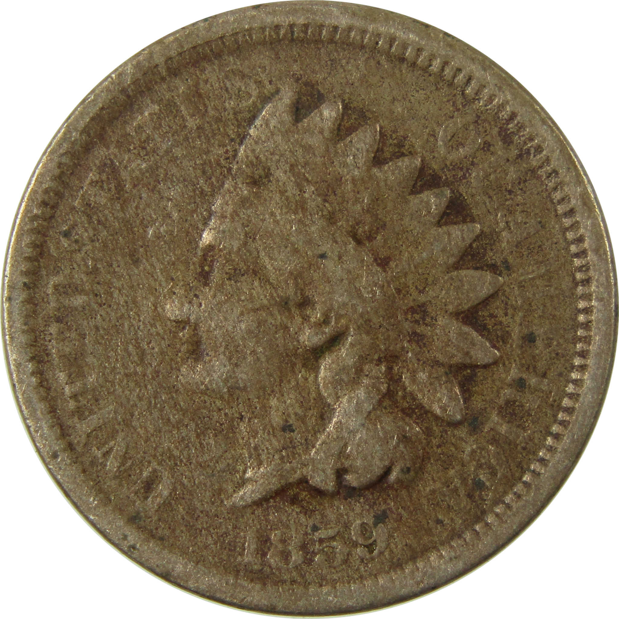 1859 Indian Head Cent AG About Good Penny 1c Coin SKU:CP1312