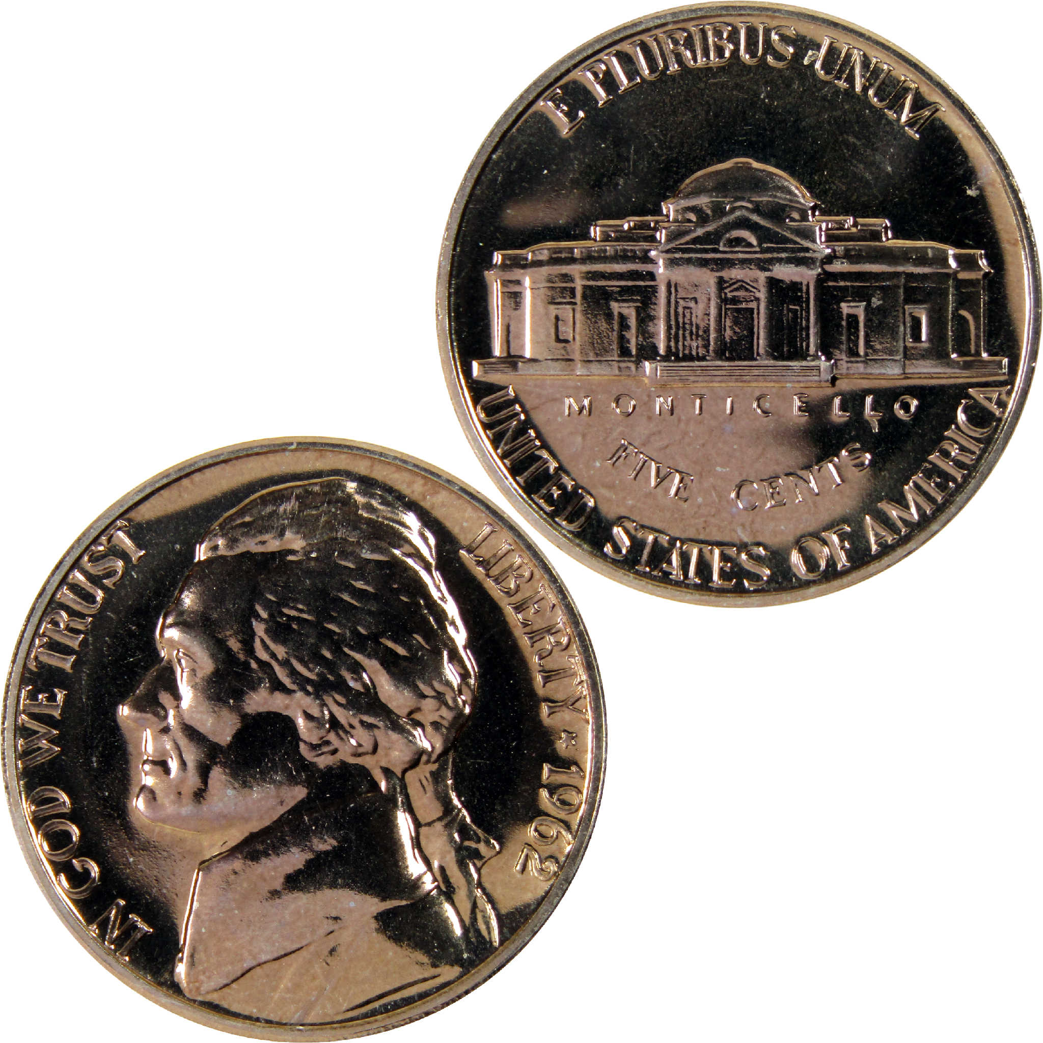 1962 Jefferson Nickel Choice Proof 5c Coin