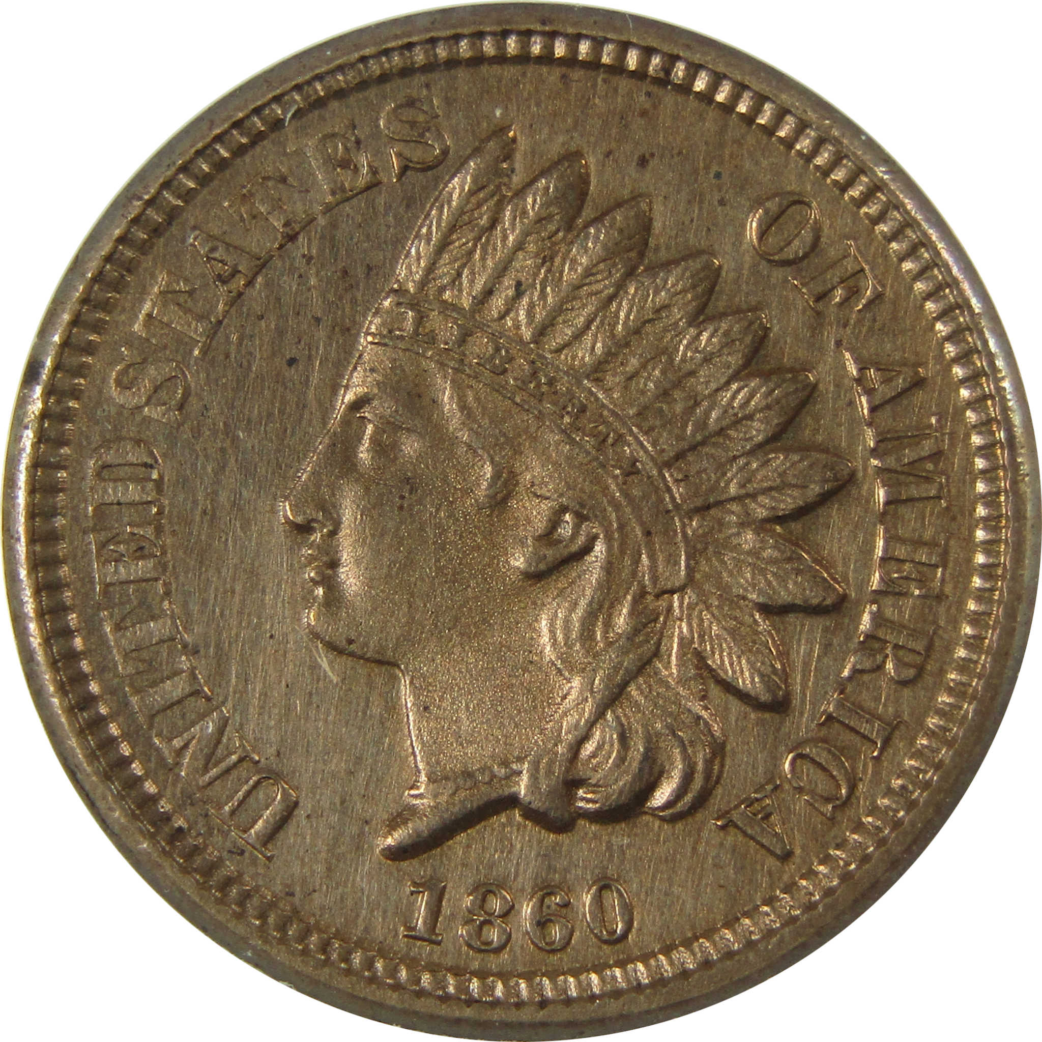 1860 Indian Head Cent MS 60 Details ANACS Penny Uncirculated SKU:CP199