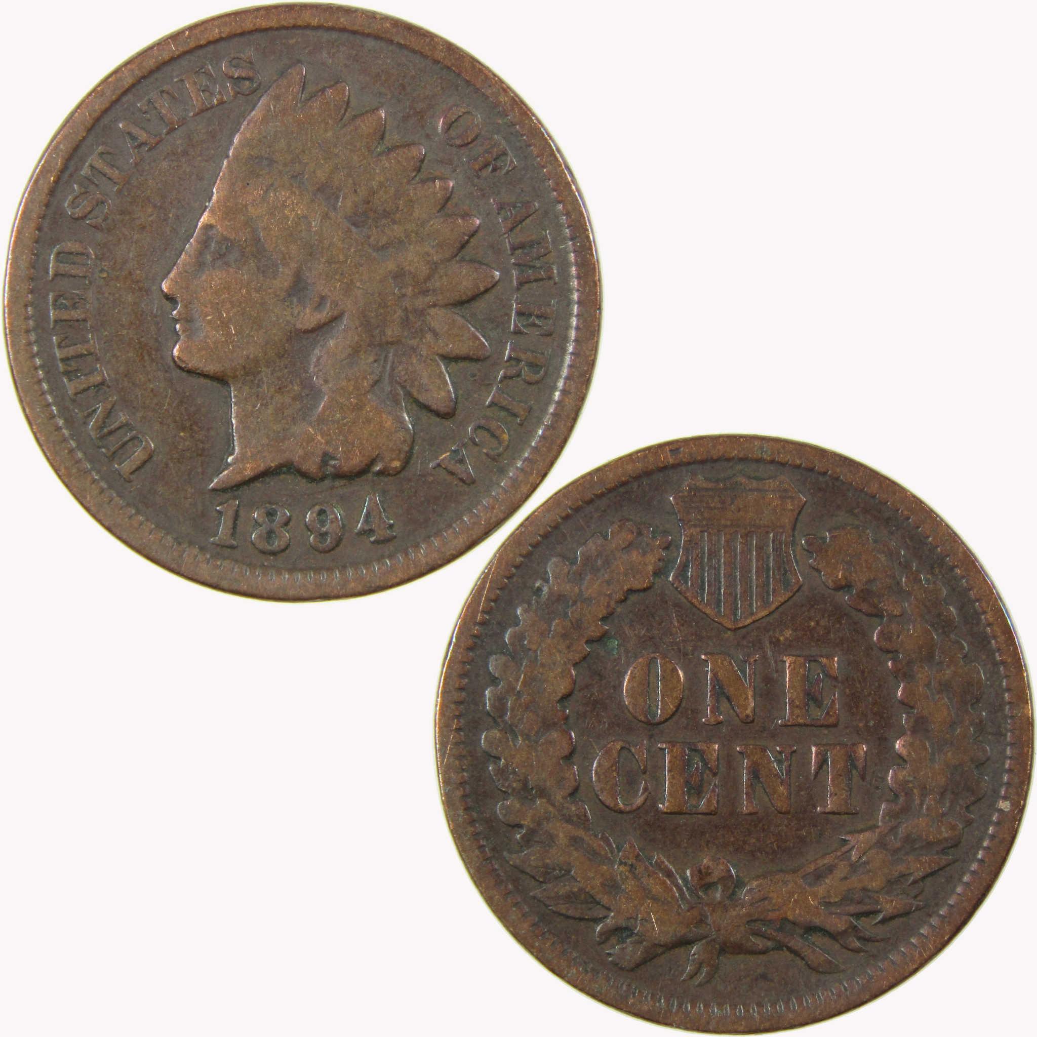 1894 Indian Head Cent G Good Details Penny 1c Coin SKU:I26563