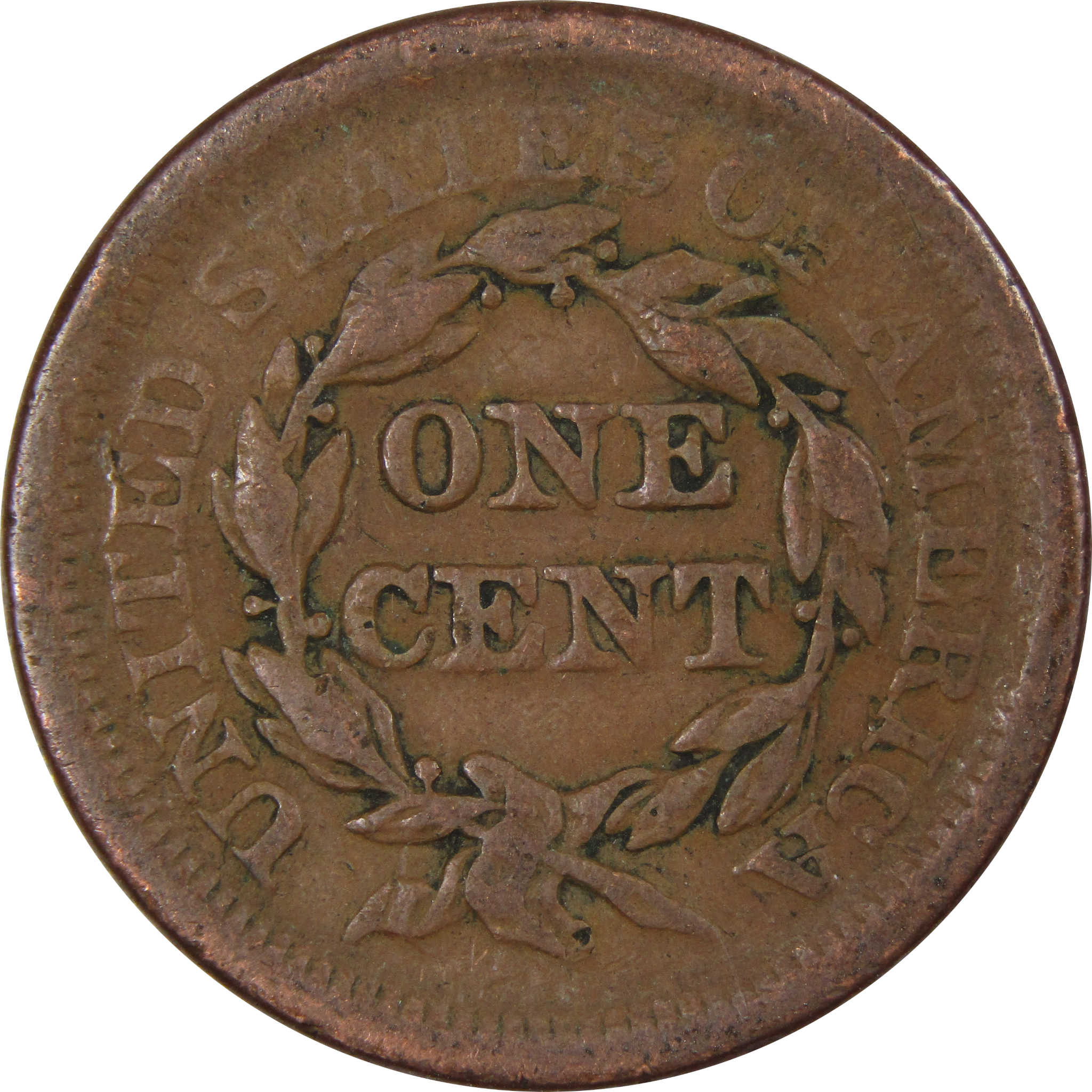 1854 Braided Hair Large Cent AG About Good Copper Penny SKU:IPC9039