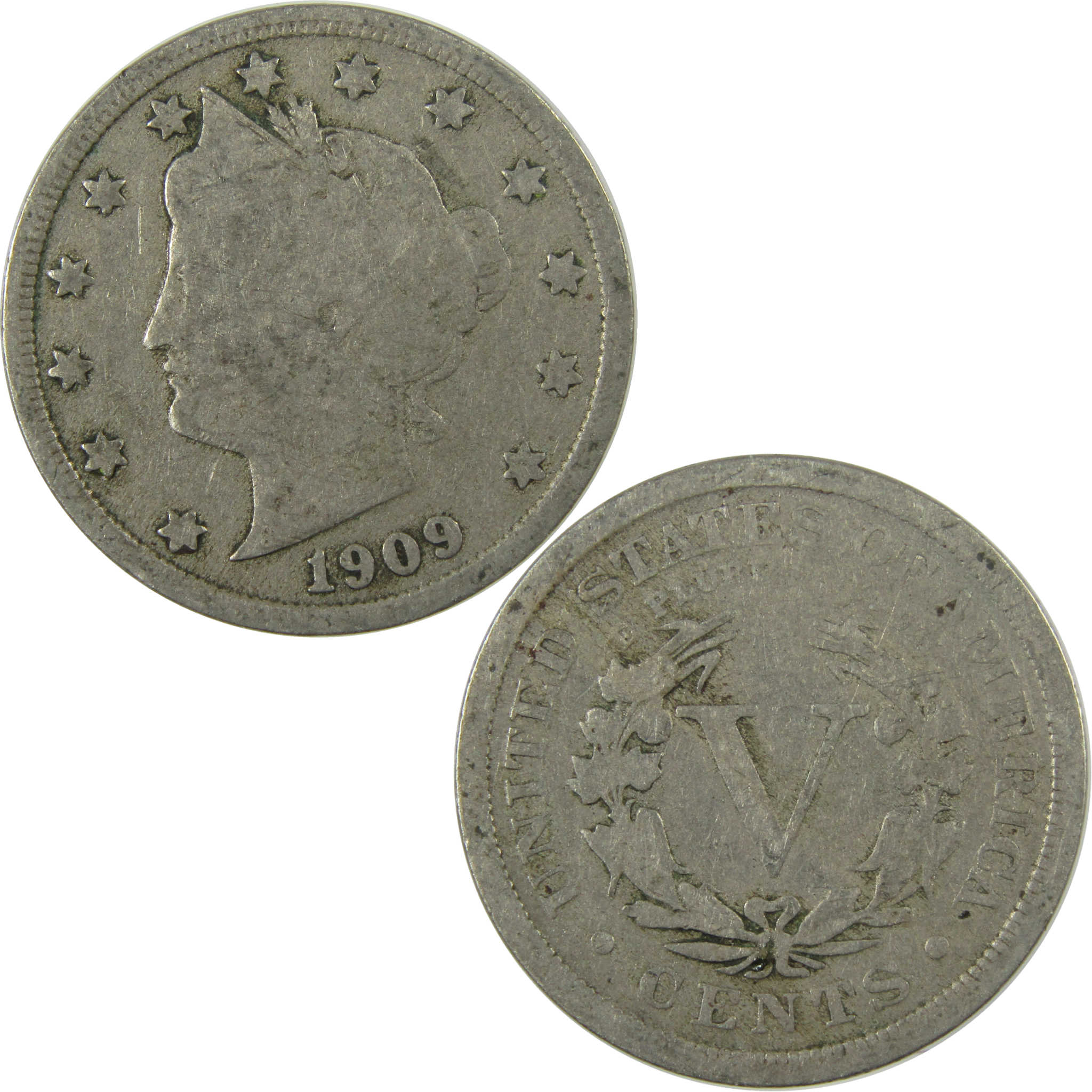 1909 Liberty Head V Nickel G Good 5c Coin Collectible SKU:I26920