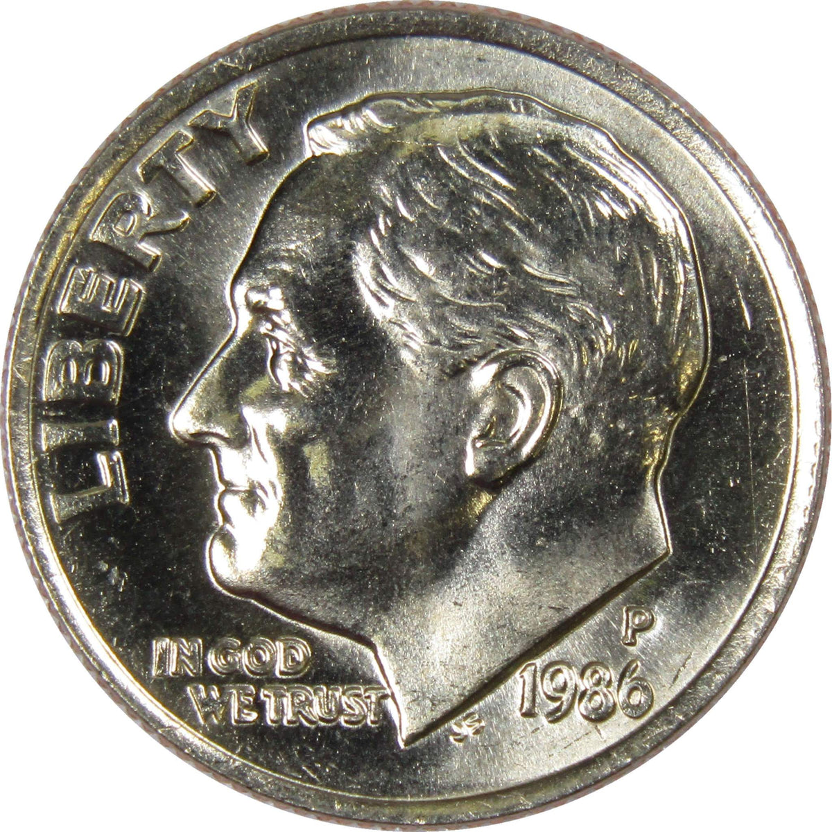 1986 P Roosevelt Dime Clad Uncirculated Mint State 10c Coin