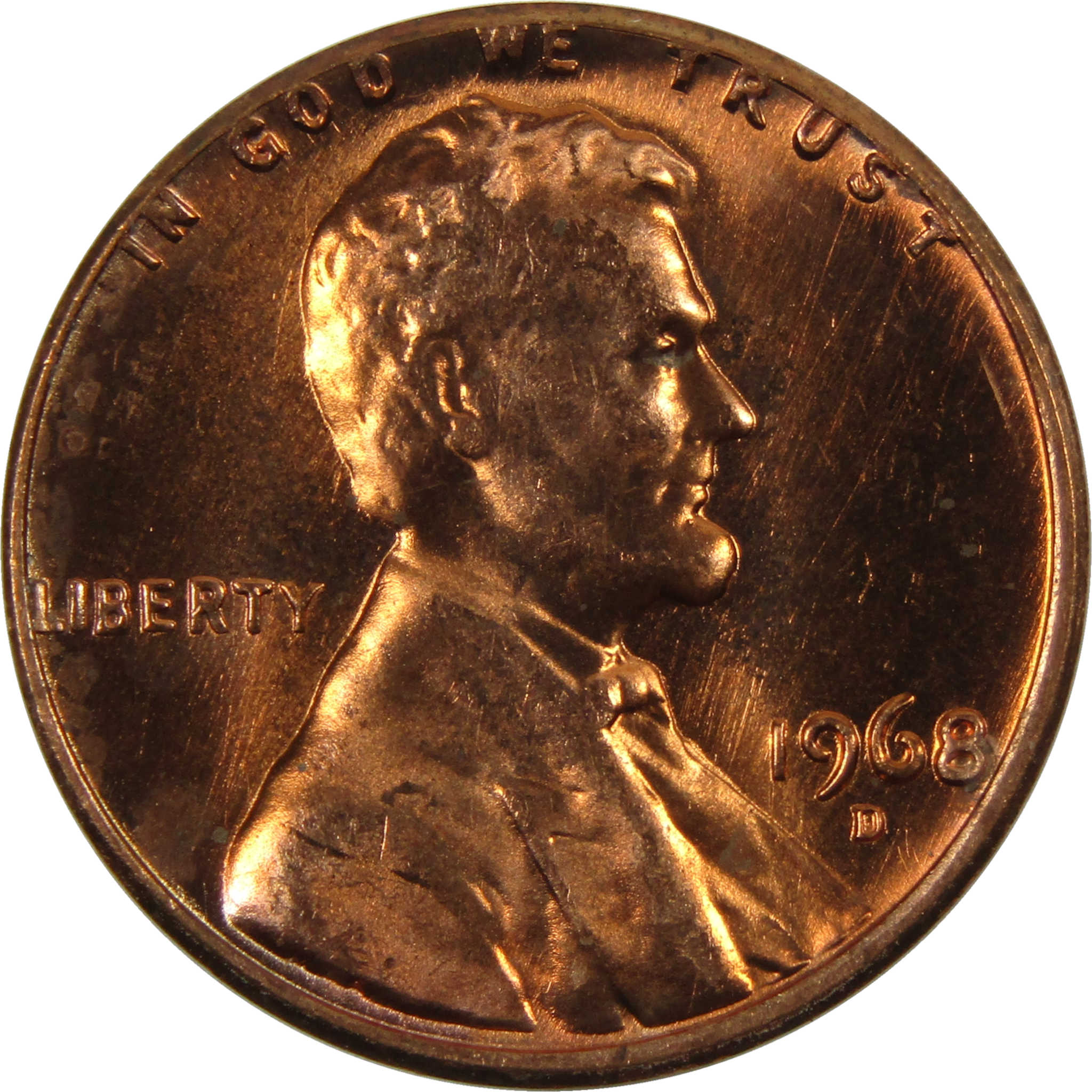 1968 D Lincoln Memorial Cent BU Uncirculated Penny 1c Coin