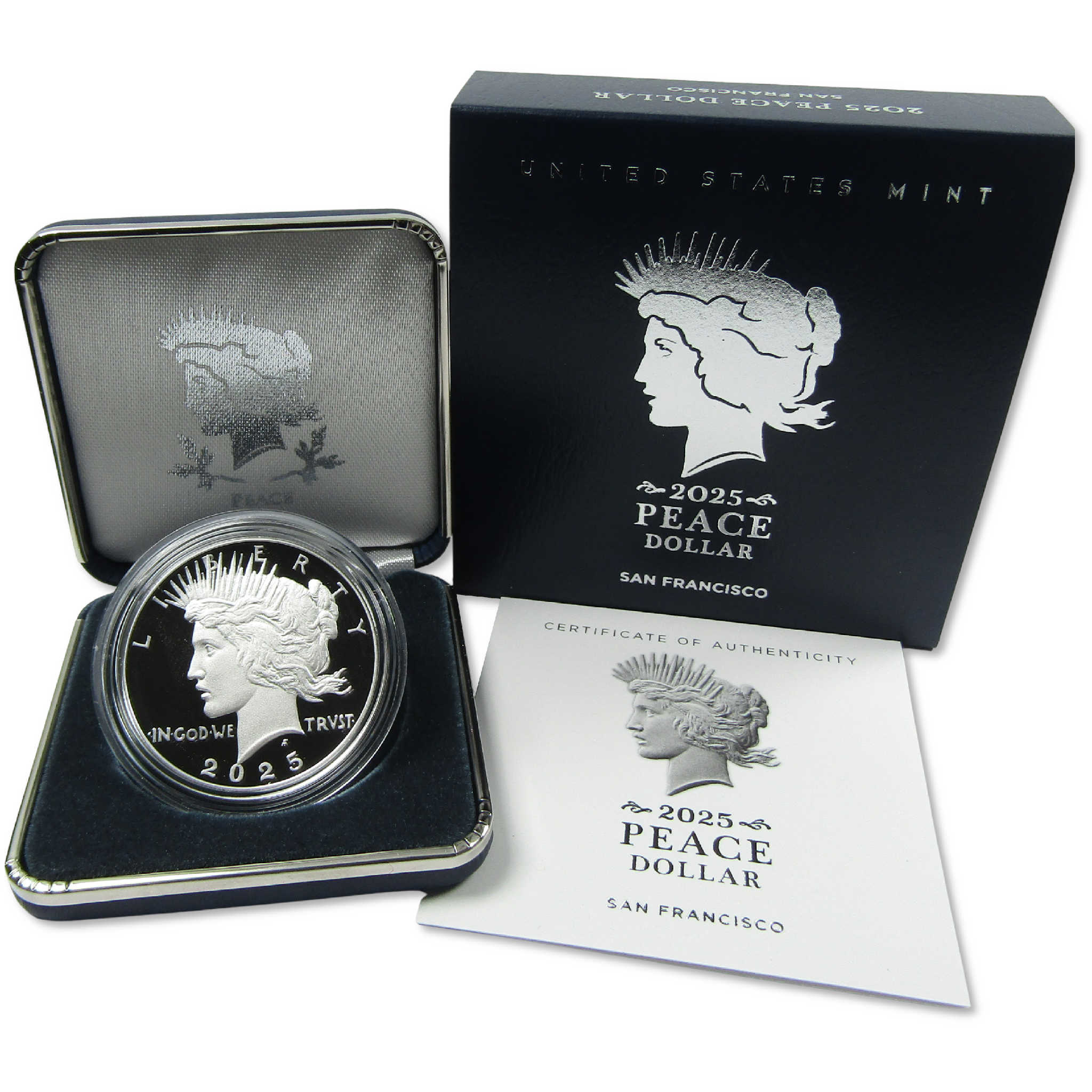 2025 S Peace Silver Dollar Proof $1 Coin Collectible OGP COA