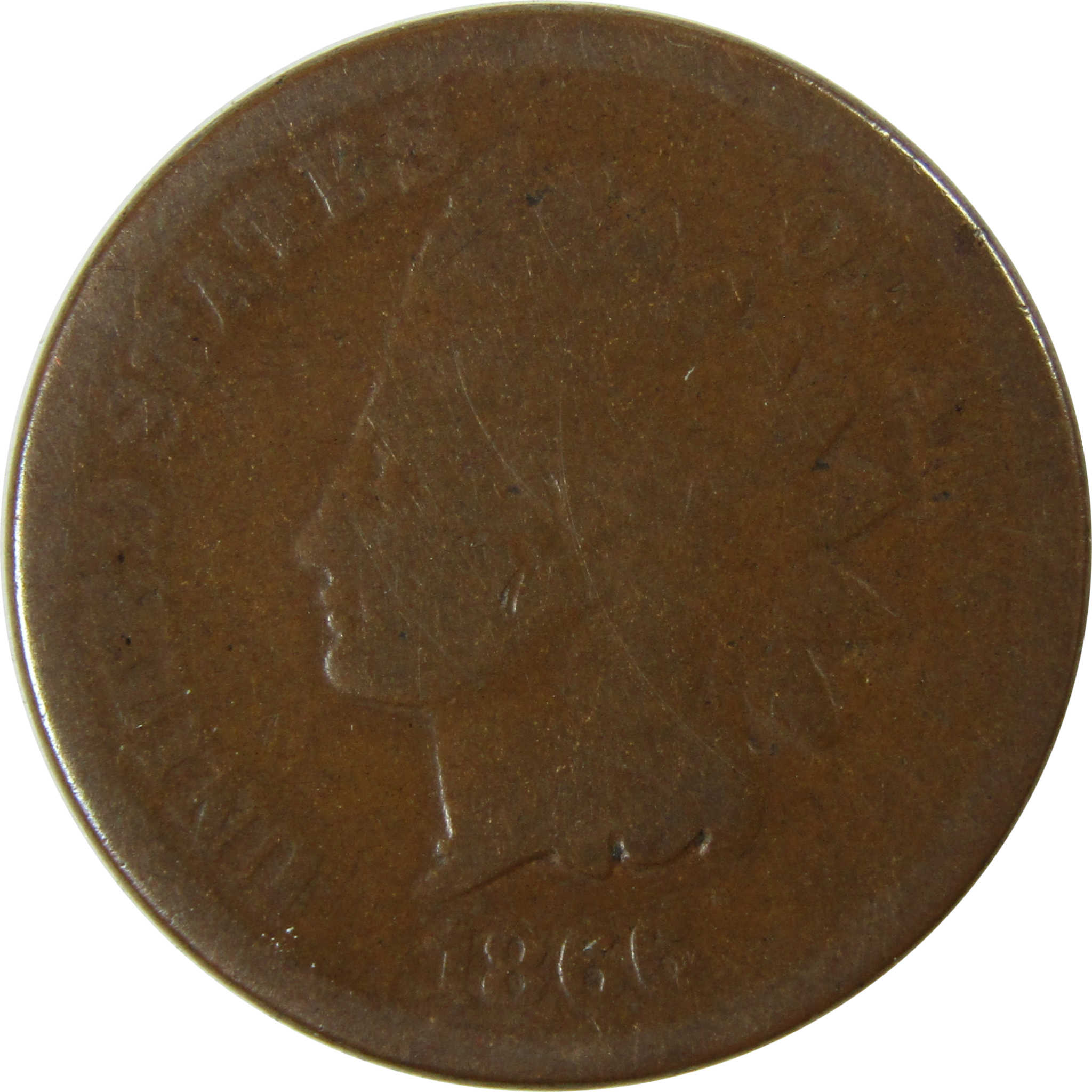1866 Indian Head Cent AG About Good Penny SKU:I26613