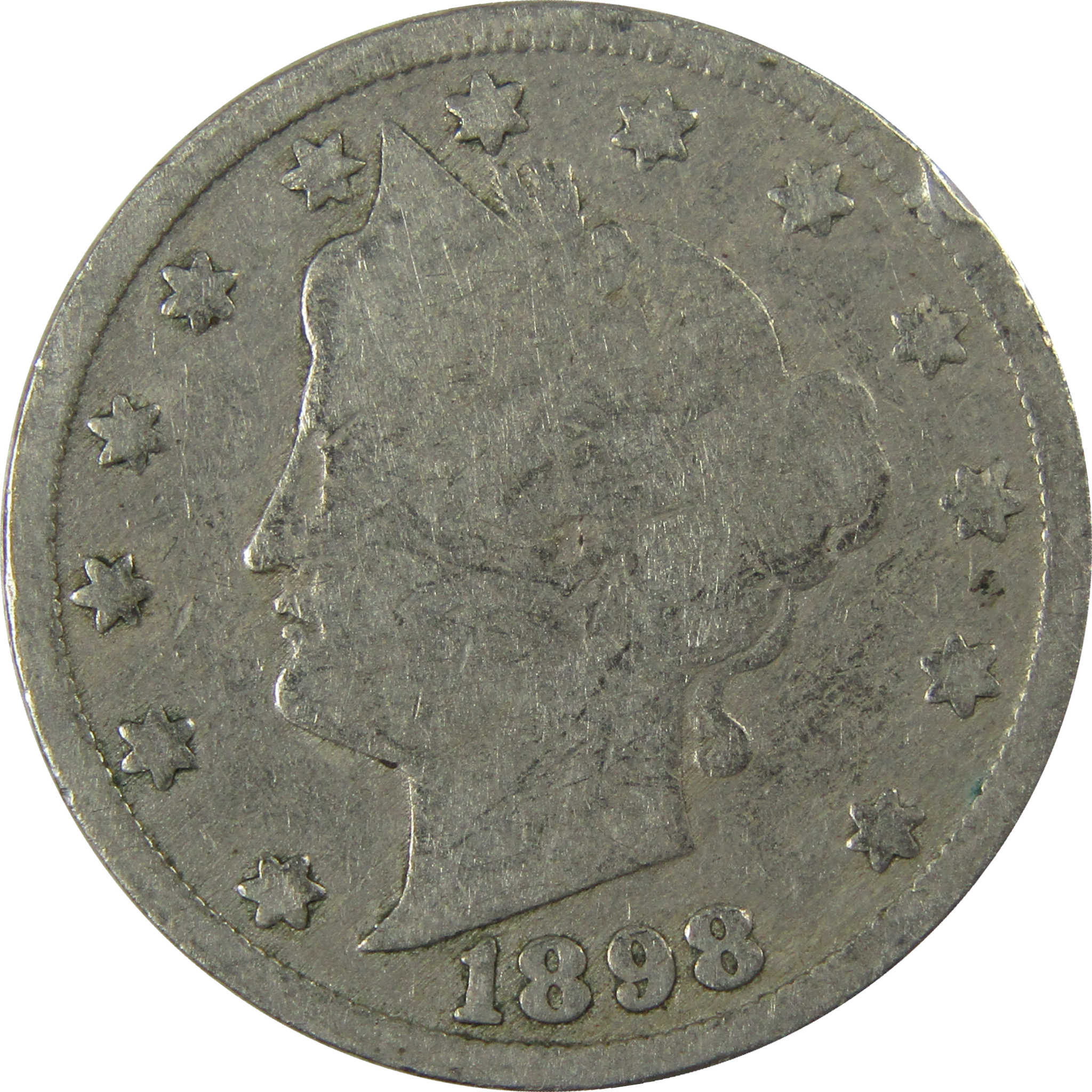 1898 Liberty Head V Nickel G Good 5c Coin Collectible SKU:I26918
