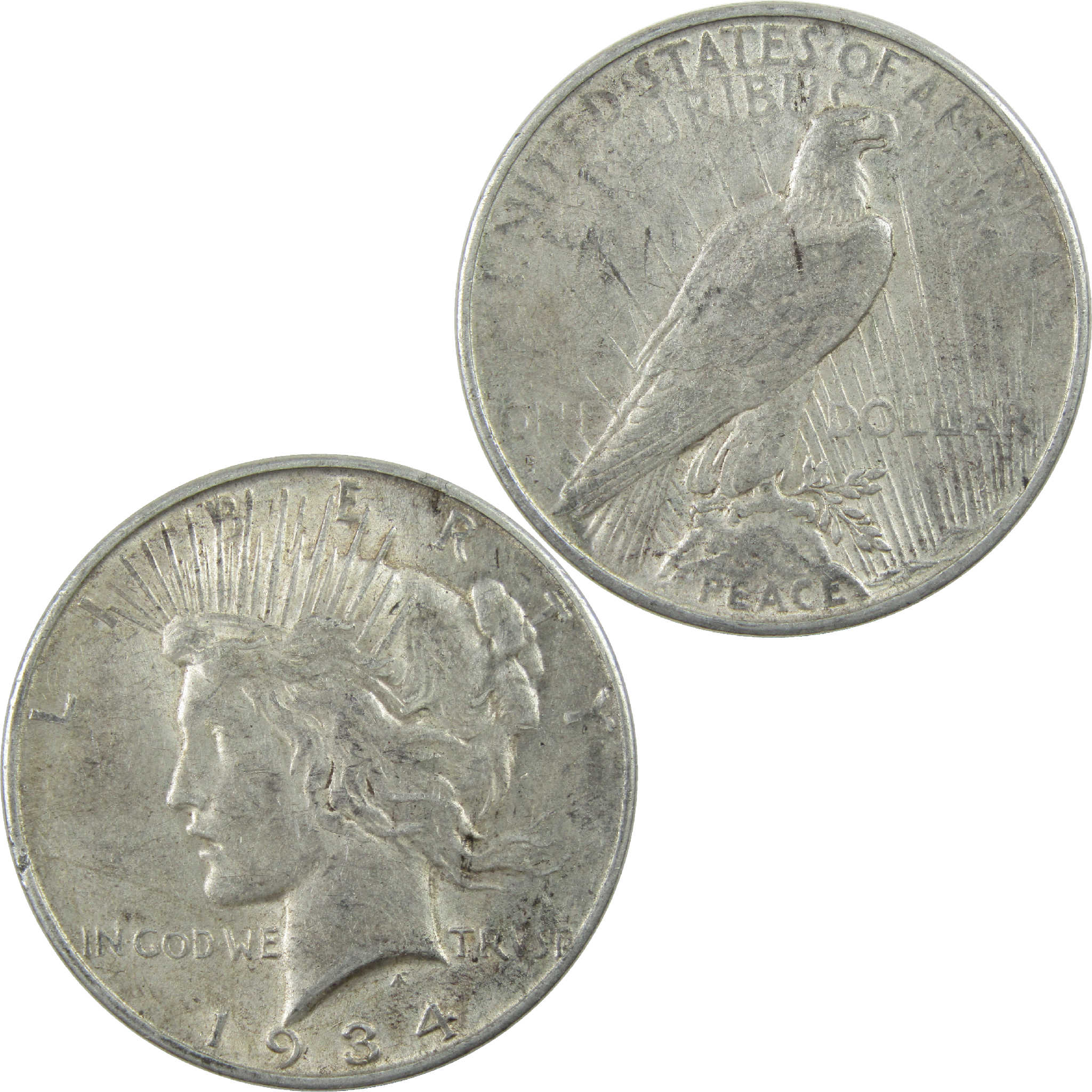 1934 D Peace Dollar XF EF Extremely Fine Silver $1 Coin SKU:I11813