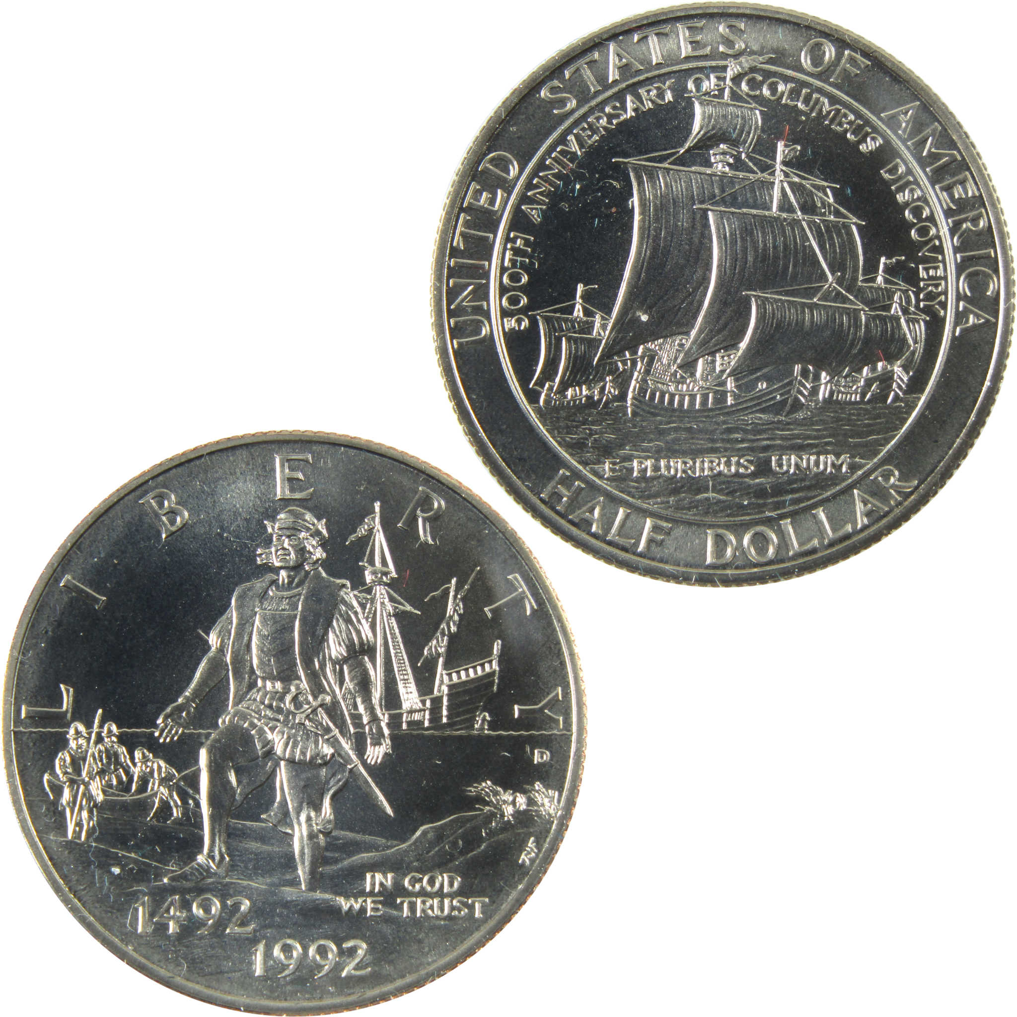 Christopher Columbus Commemorative 1992 D BU Clad 50c Coin SKU:CPC6576