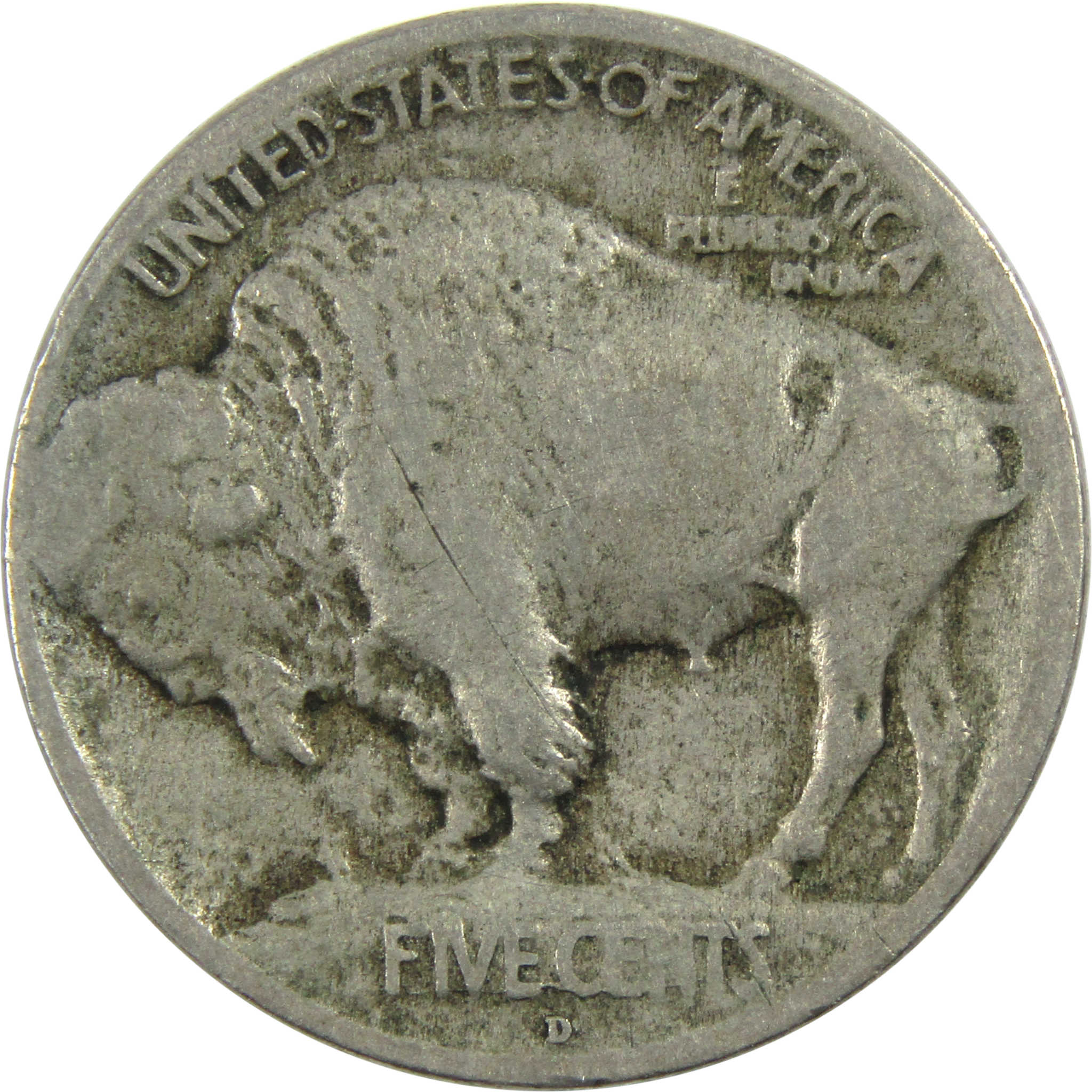 1913 D Type 1 Indian Head Buffalo Nickel Very Good Details SKU:I13002