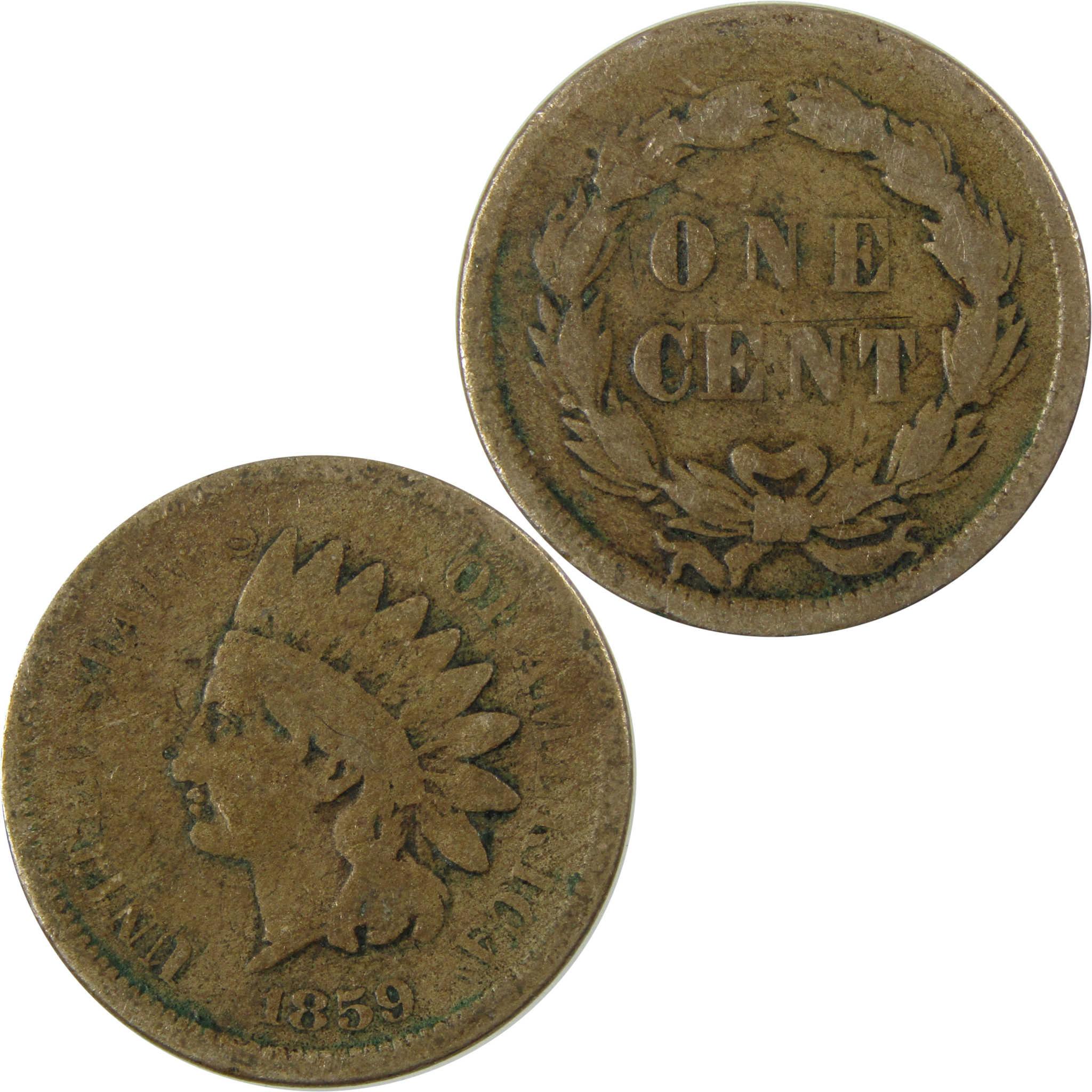 1859 Indian Head Cent G Good Penny 1c Coin SKU:CP1298