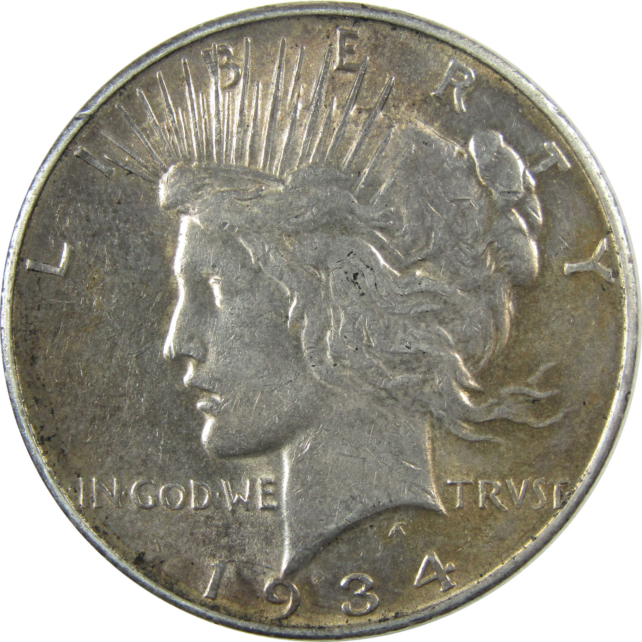 1934 D Peace Silver Dollar XF EF Extremely Fine $1 Coin SKU:I24764