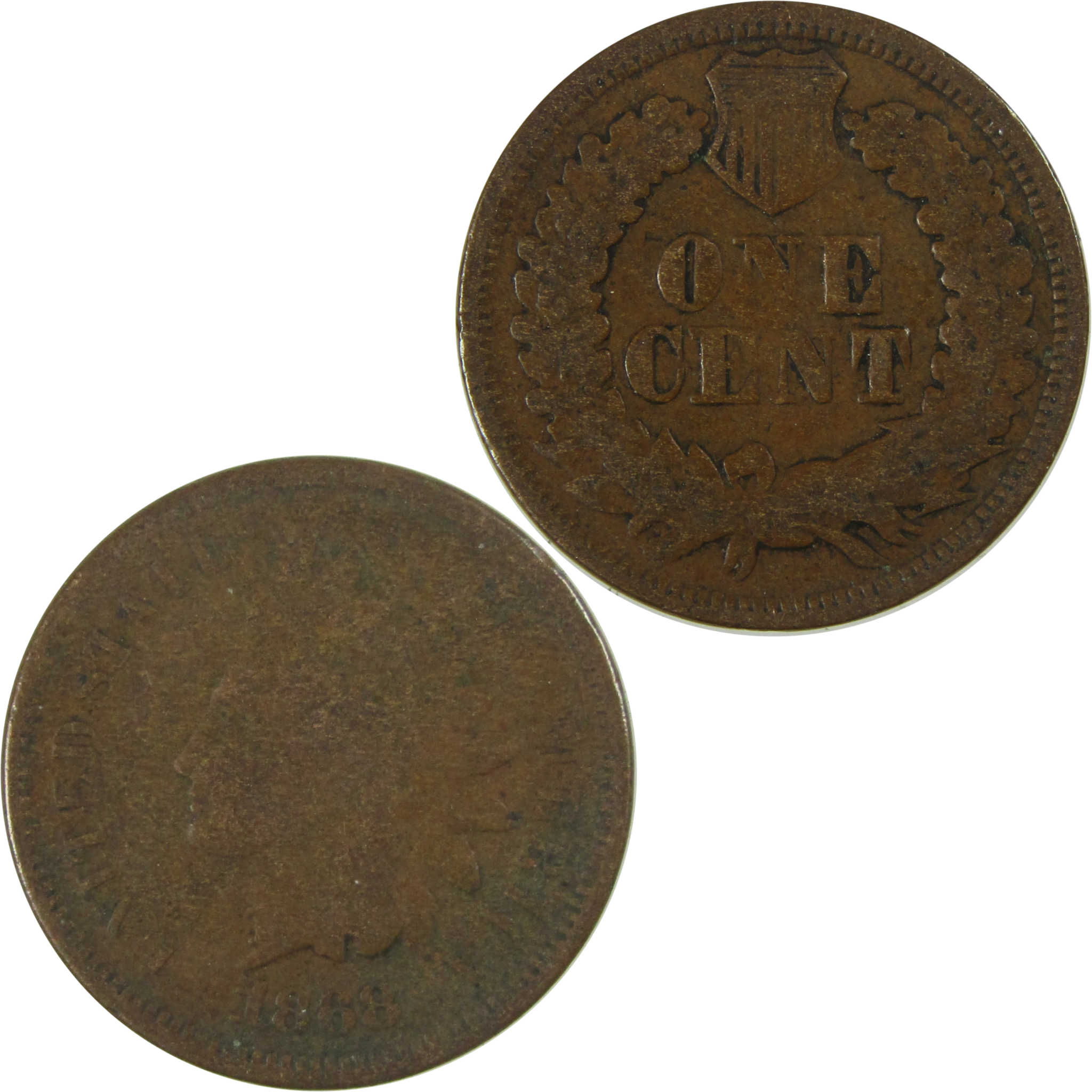 1868 Indian Head Cent G Good Details Penny 1c Coin SKU:I27452