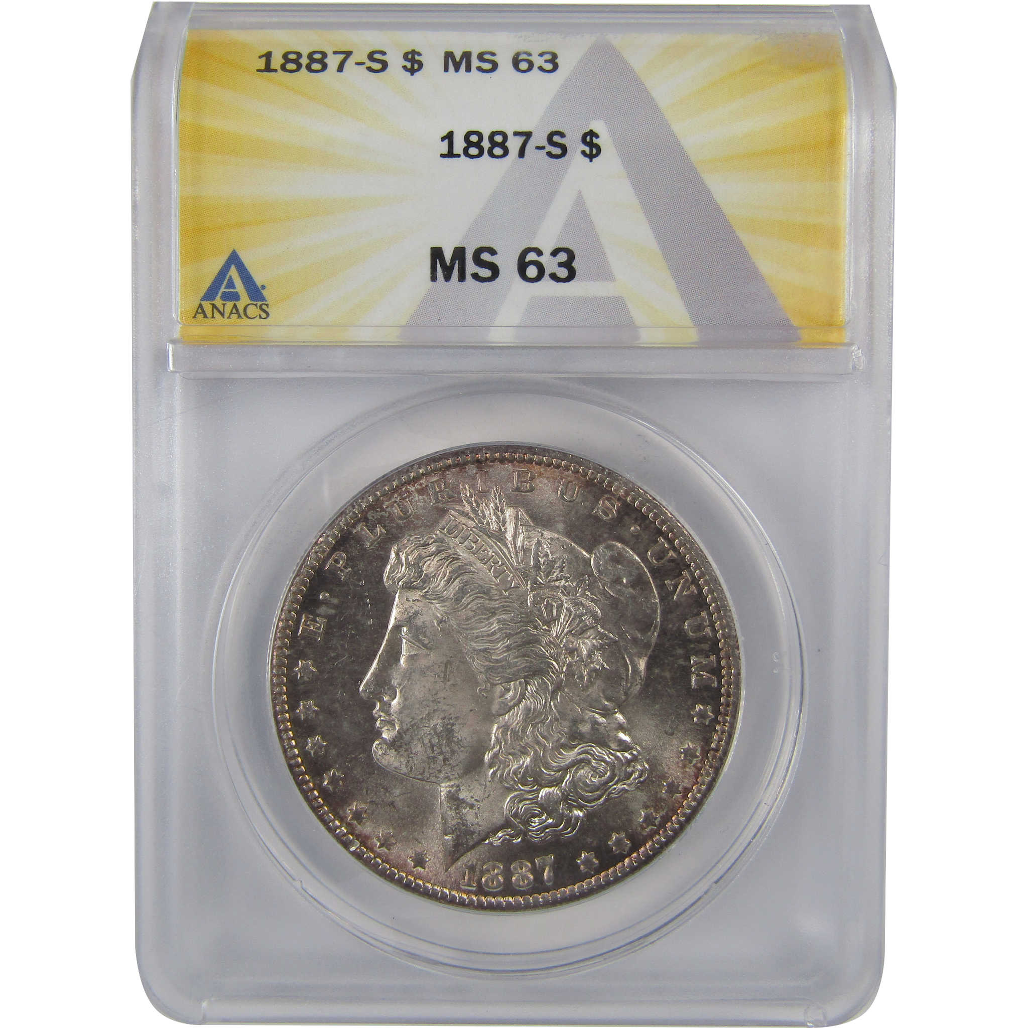1887 S Morgan Dollar MS 63 ANACS Silver Uncirculated SKU:I23435