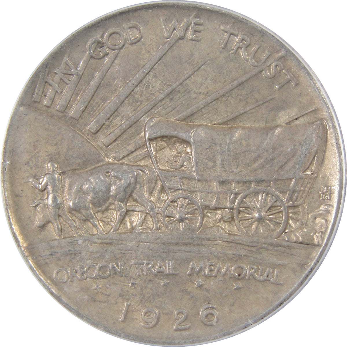 1926 S Oregon Trail Commemorative Silver 50c AU 58 ICG SKU:I29126