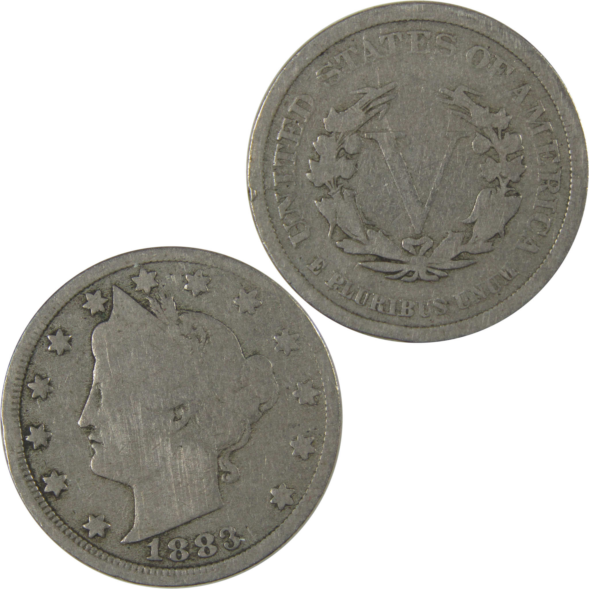 1883 No Cents Liberty Head V Nickel G Good Details 5c Coin SKU:I22745