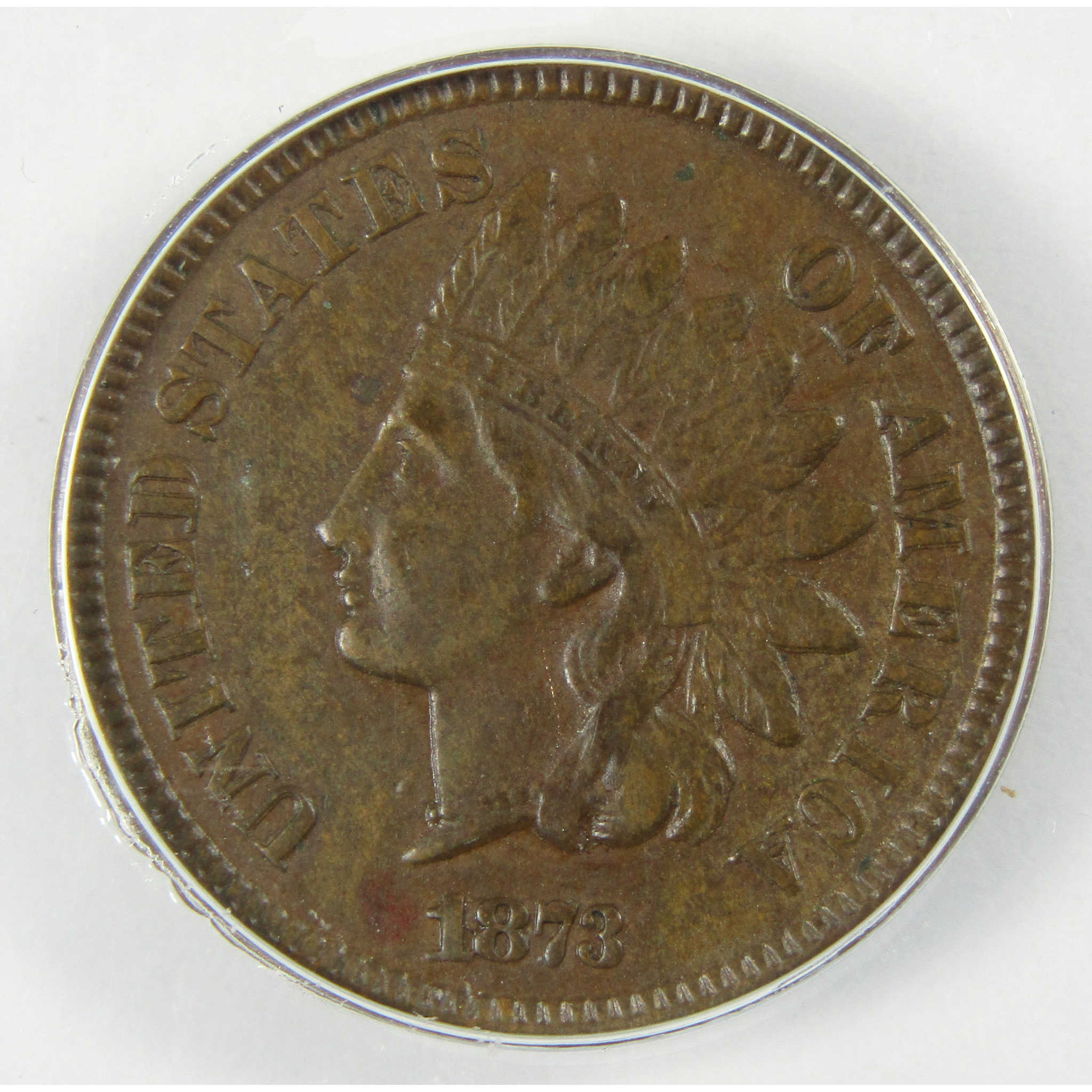 1873 Open 3 Indian Head Cent VF 30 Details ANACS Penny SKU:CP590