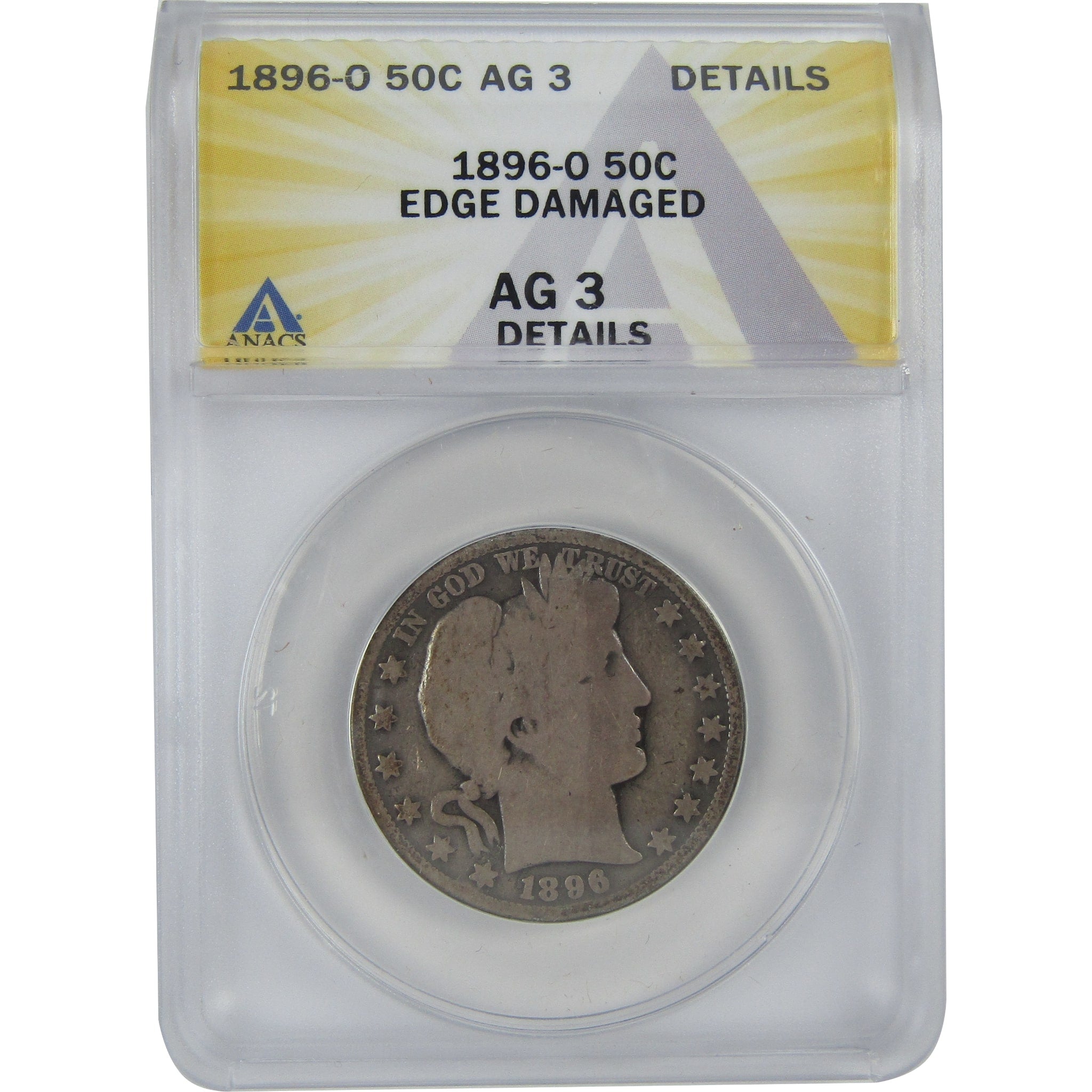 1896 O Barber Half Dollar AG 3 Details ANACS Silver 50c SKU:I16164