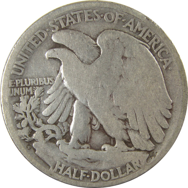 1921 D Liberty Walking Silver 50c VG Very Good Details SKU:I22776