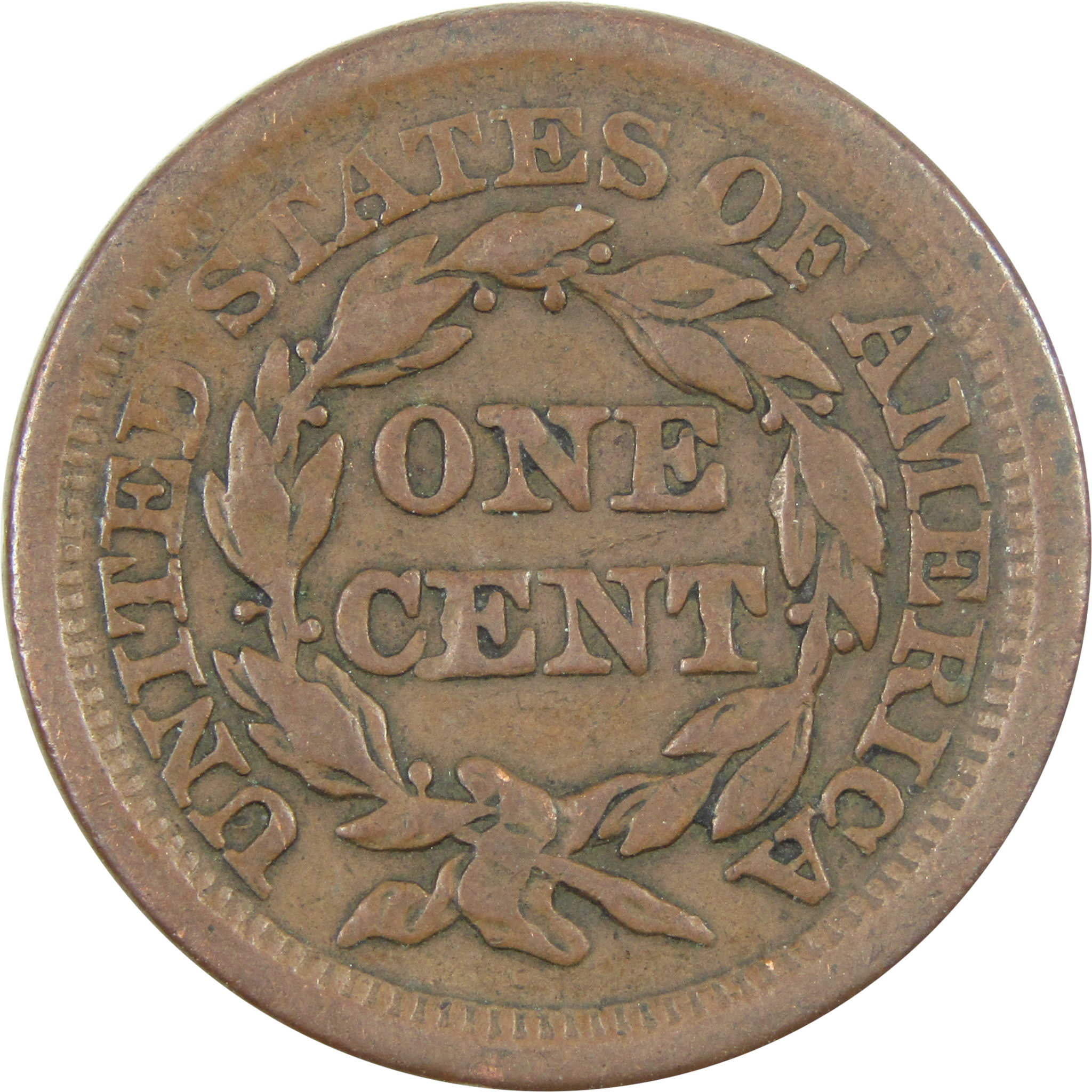 1853 Braided Hair Large Cent F Fine Copper Penny 1c Coin SKU:I14360