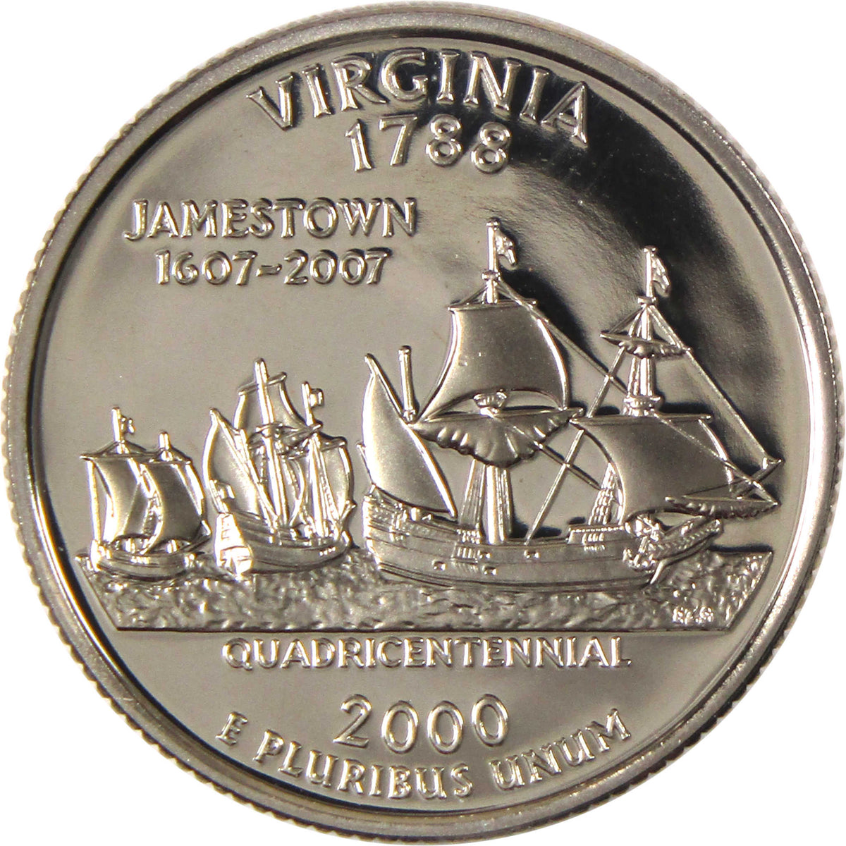 2000 S Virginia State Quarter Clad Proof 25c Coin Collectible