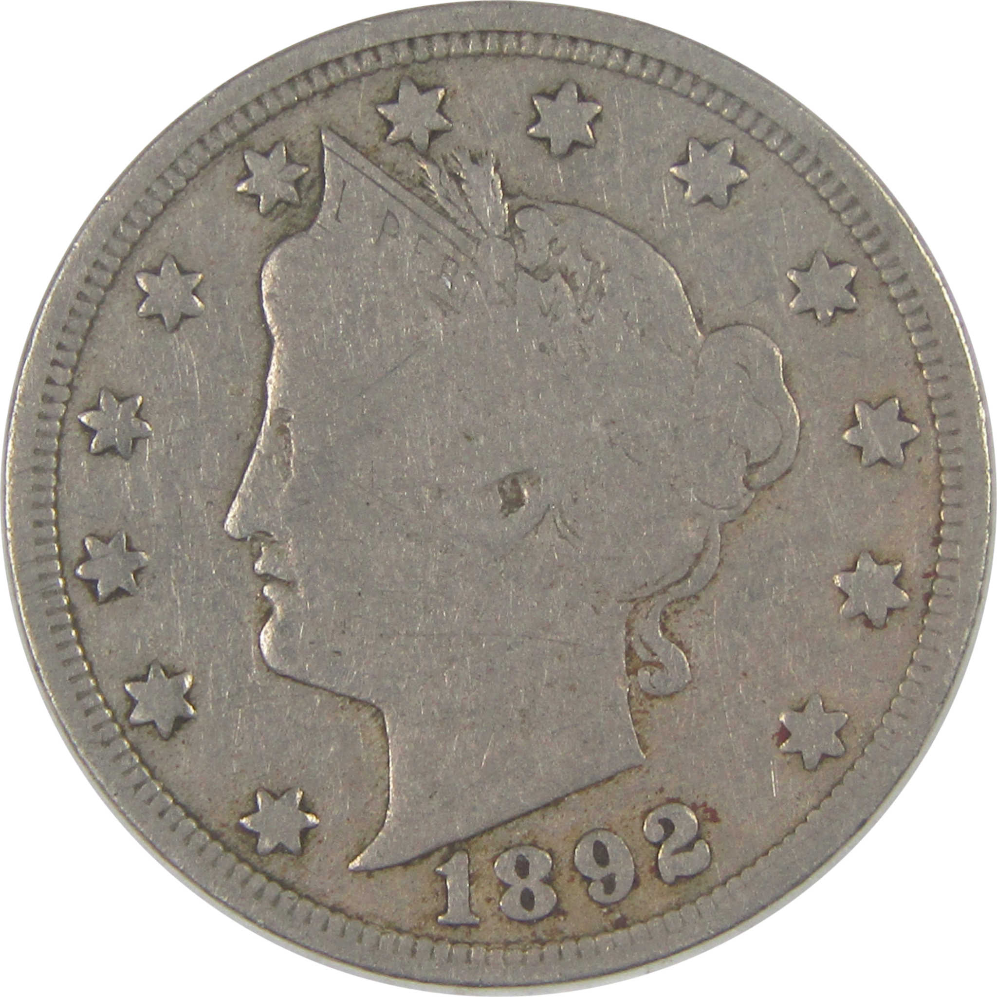 1892 Liberty Head V Nickel VG Very Good 5c Coin SKU:I17266