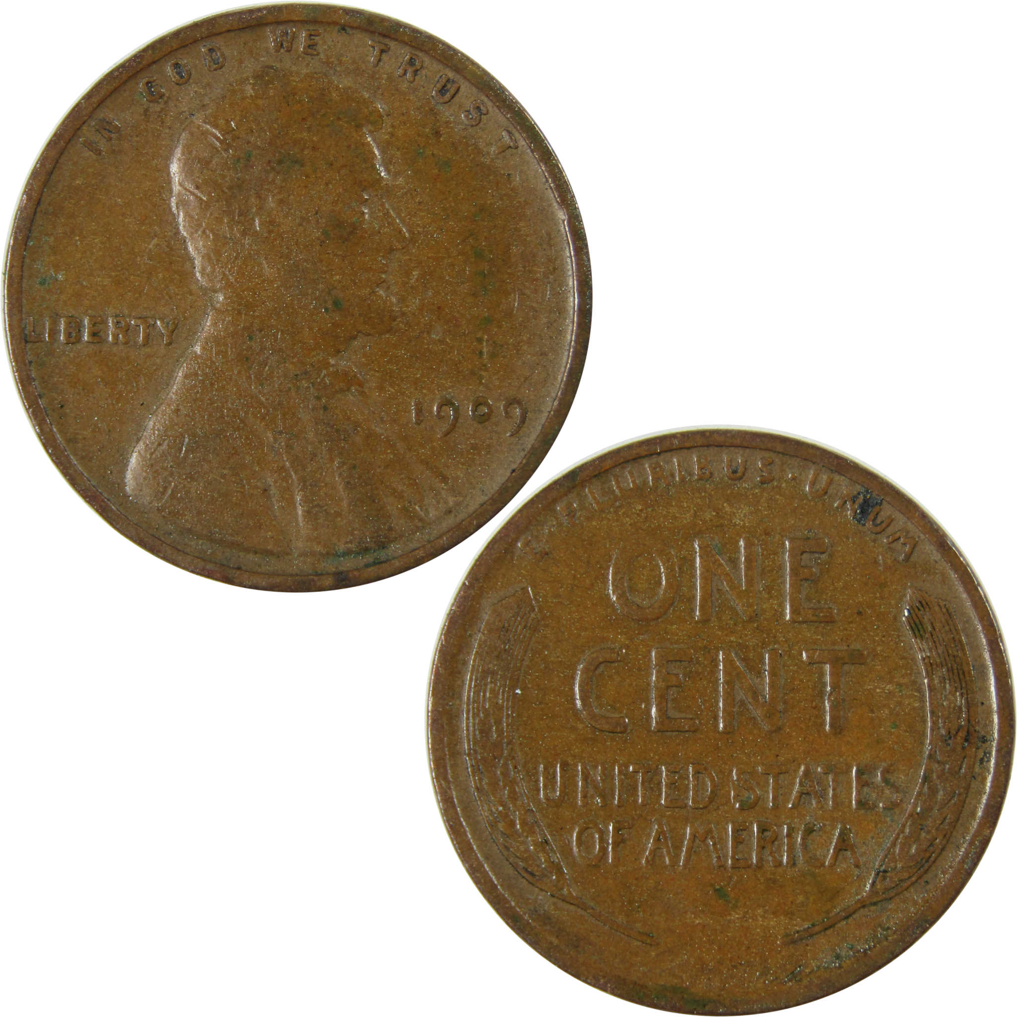 1909 Lincoln Wheat Cent F Fine Penny 1c Coin Collectible SKU:I26333