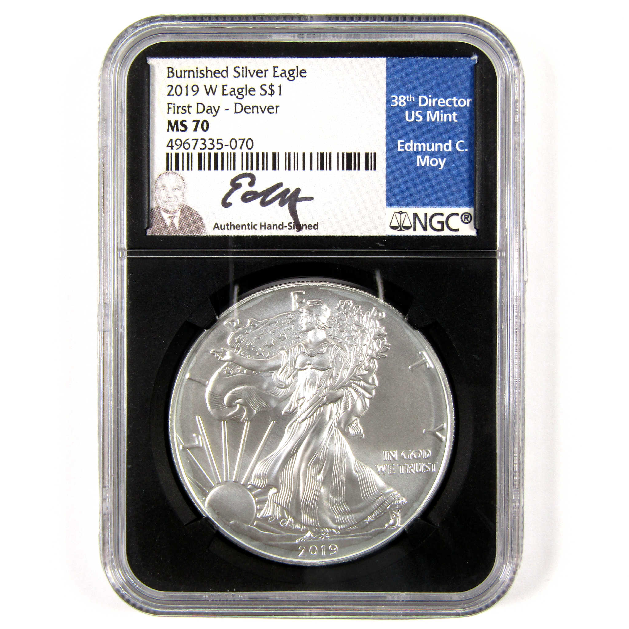 2019 W American Silver Eagle MS 70 NGC Burnished First Day SKU:CPC6076