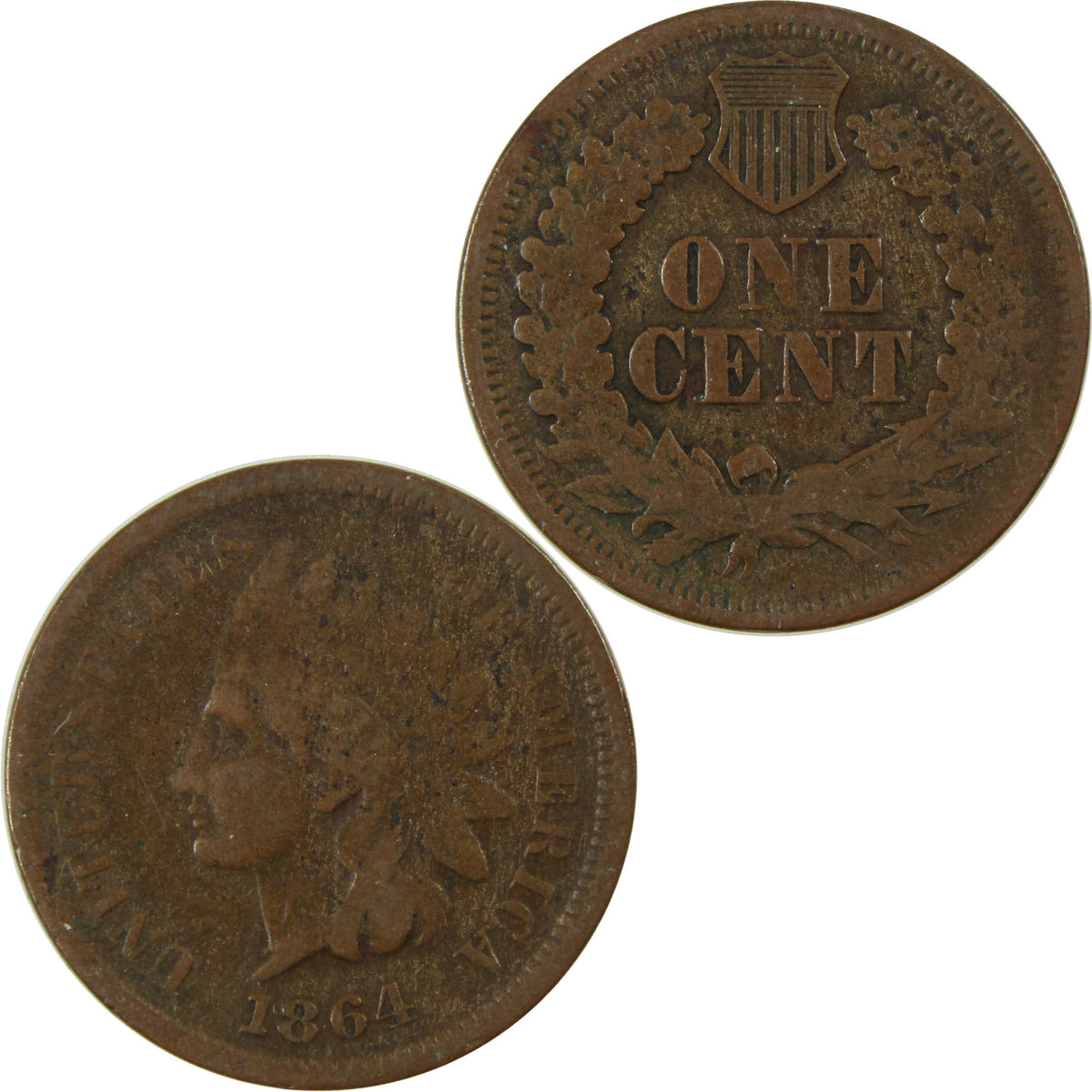 1864 L Indian Head Cent Bronze VG Very Good Penny 1c Coin SKU:I28629