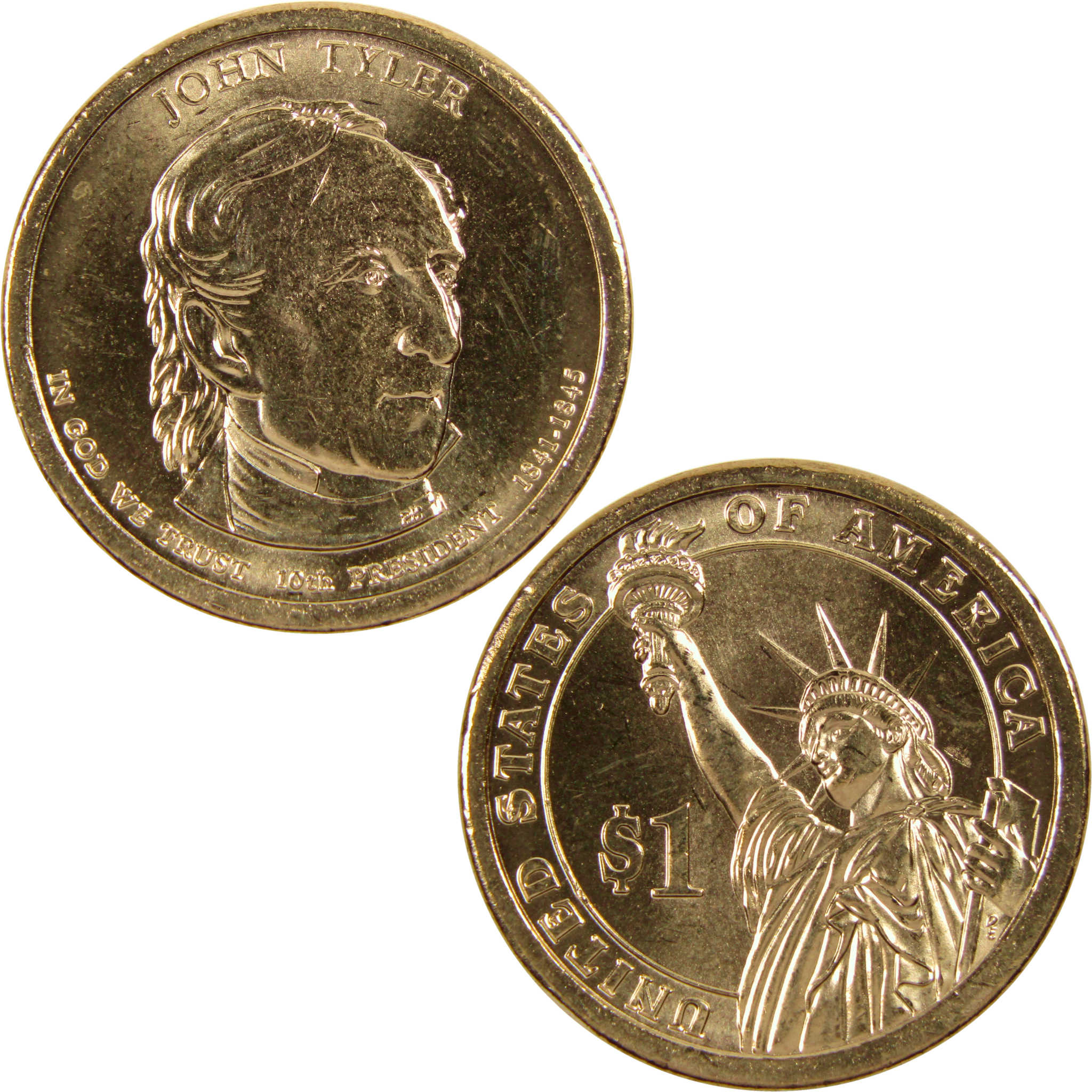 2009 P John Tyler Presidential Dollar BU Uncirculated $1 Coin