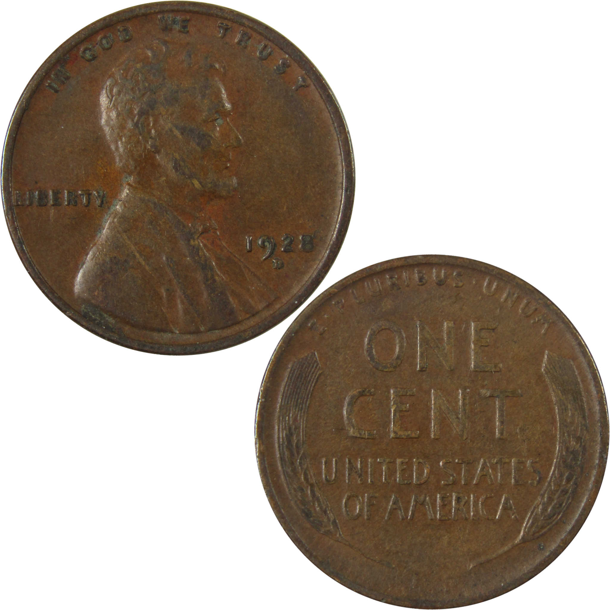 1928 D Lincoln Wheat Cent VF Very Fine Penny 1c Coin SKU:I27620