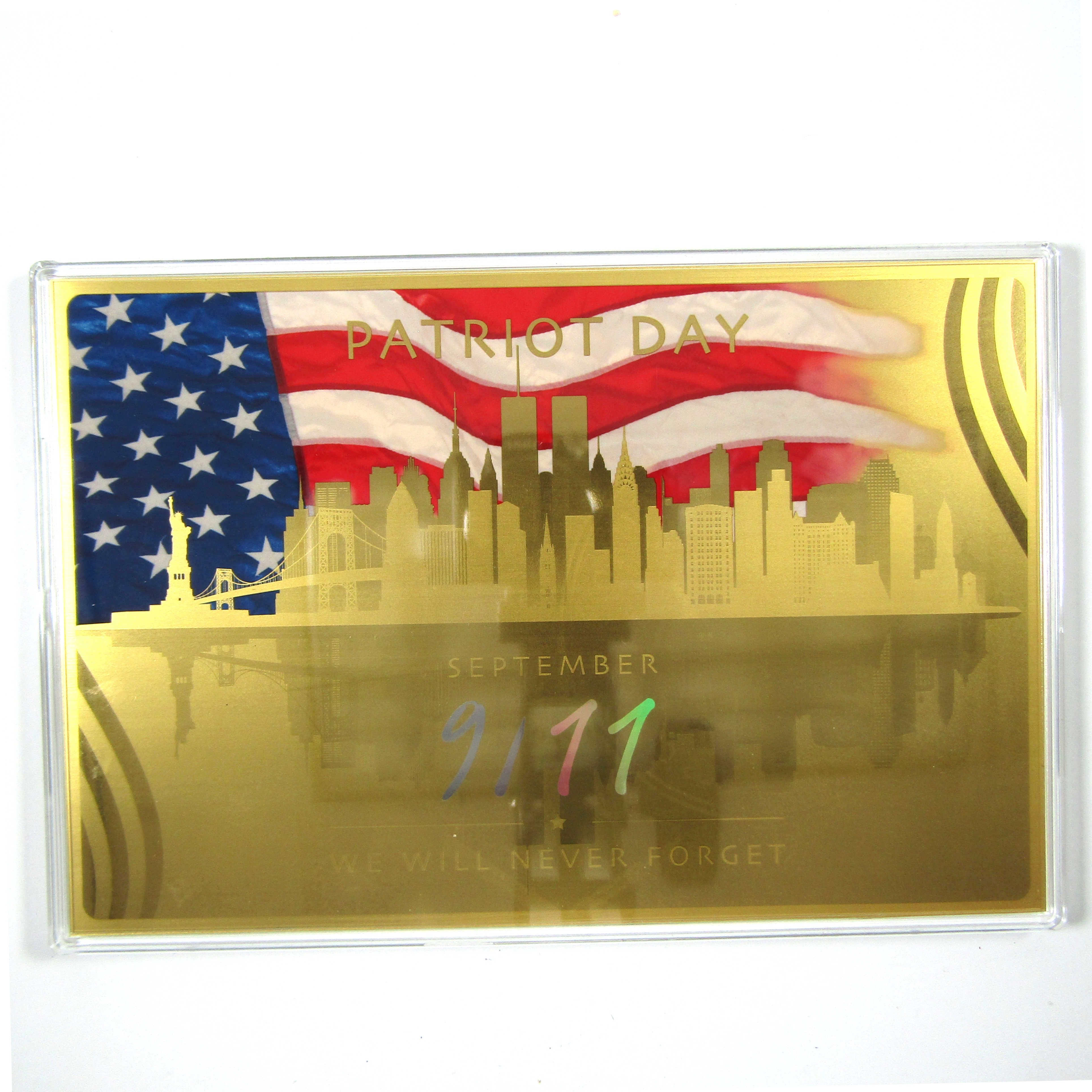 September 11 We Will Never Forget Gold 10000 Francs CFA COA SKU:I13705